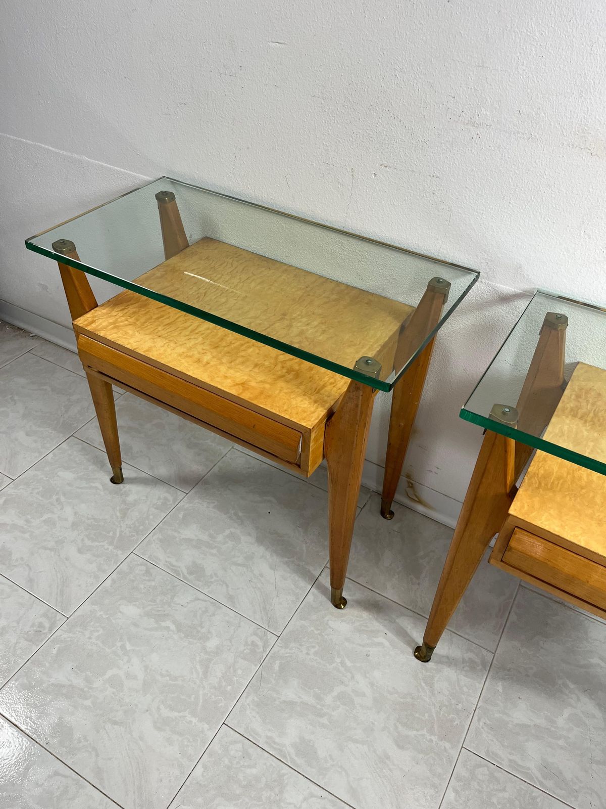 photo vinterior Set Of 2 Bedside Tables G. Cecchini/C. Lissone Attributed To Vittorio Dassi 1950