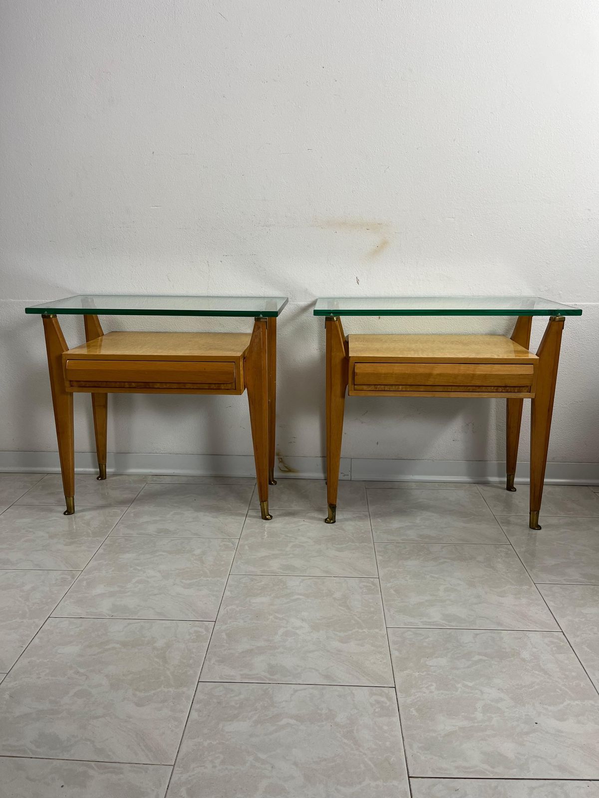 photo vintage Set Of 2 Bedside Tables G. Cecchini/C. Lissone Attributed To Vittorio Dassi 1950