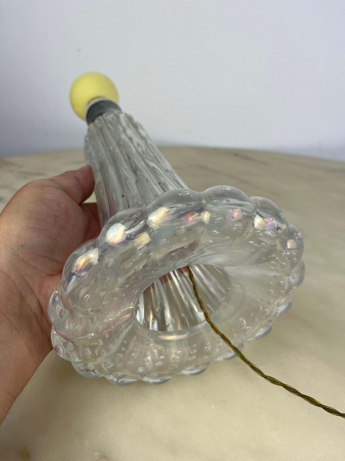Mid Century Murano Glass Table Lamp Attributed To Barovier & Toso, Italy, 1950 photo buy