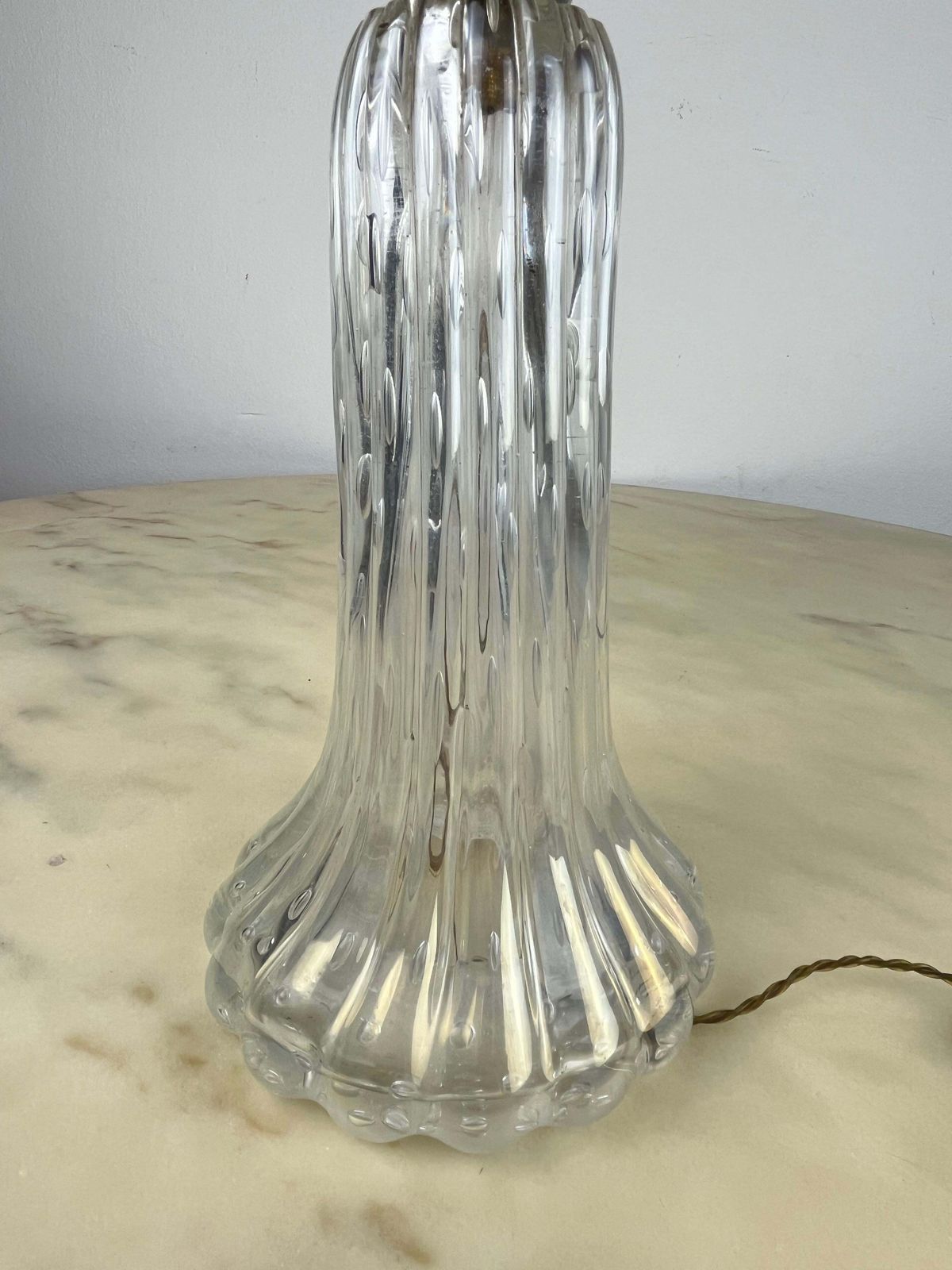 photo for sale Mid Century Murano Glass Table Lamp Attributed To Barovier & Toso, Italy, 1950