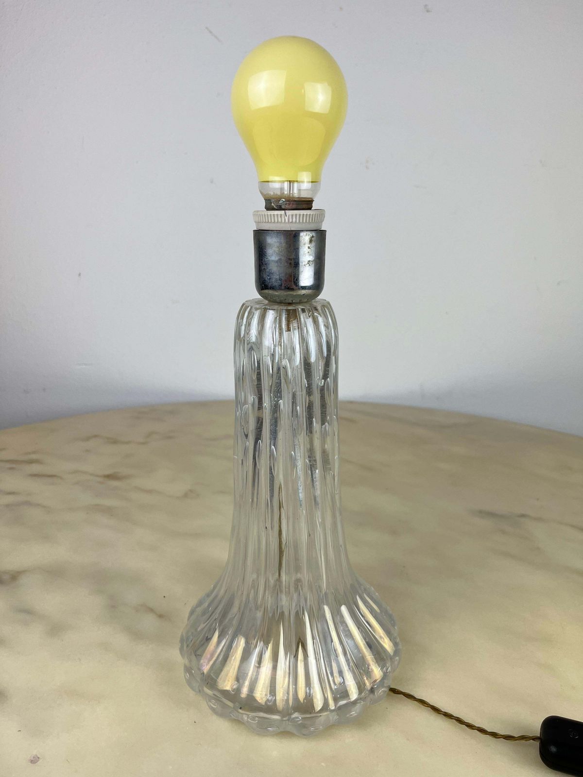 1366.0 Mid Century Murano Glass Table Lamp Attributed To Barovier & Toso, Italy, 1950 photo