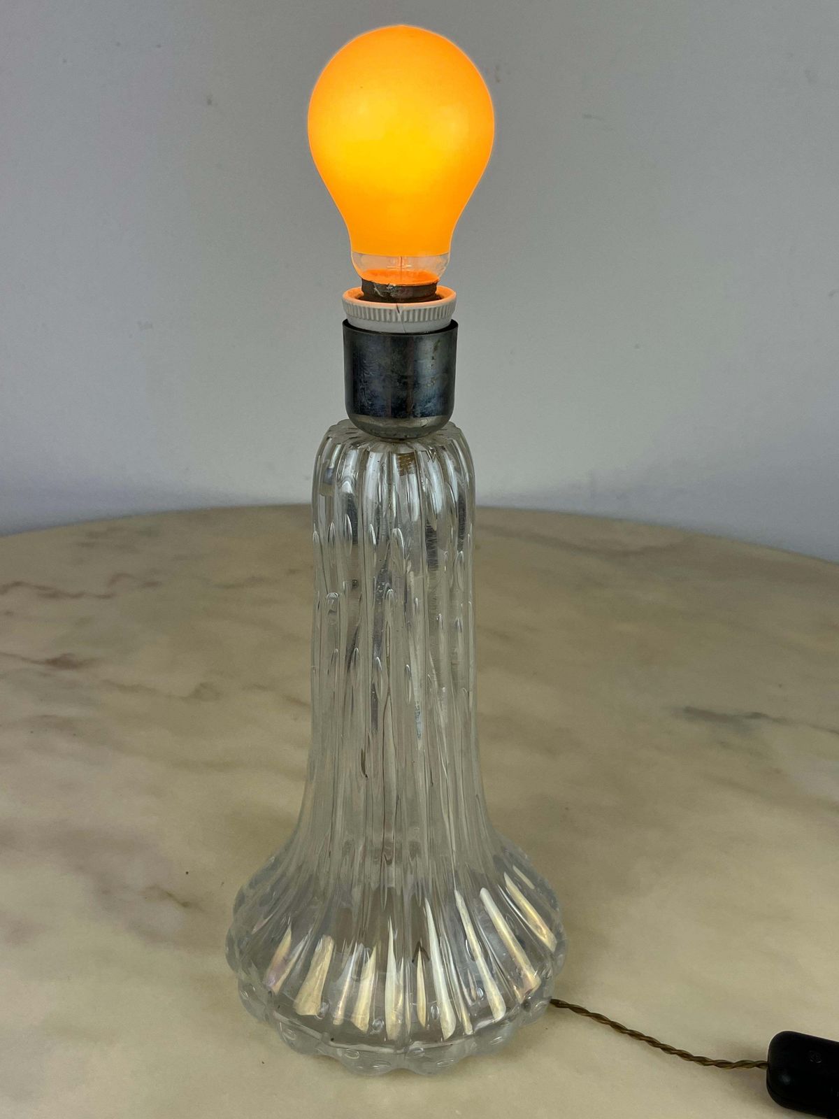 photo vinterior Mid Century Murano Glass Table Lamp Attributed To Barovier & Toso, Italy, 1950