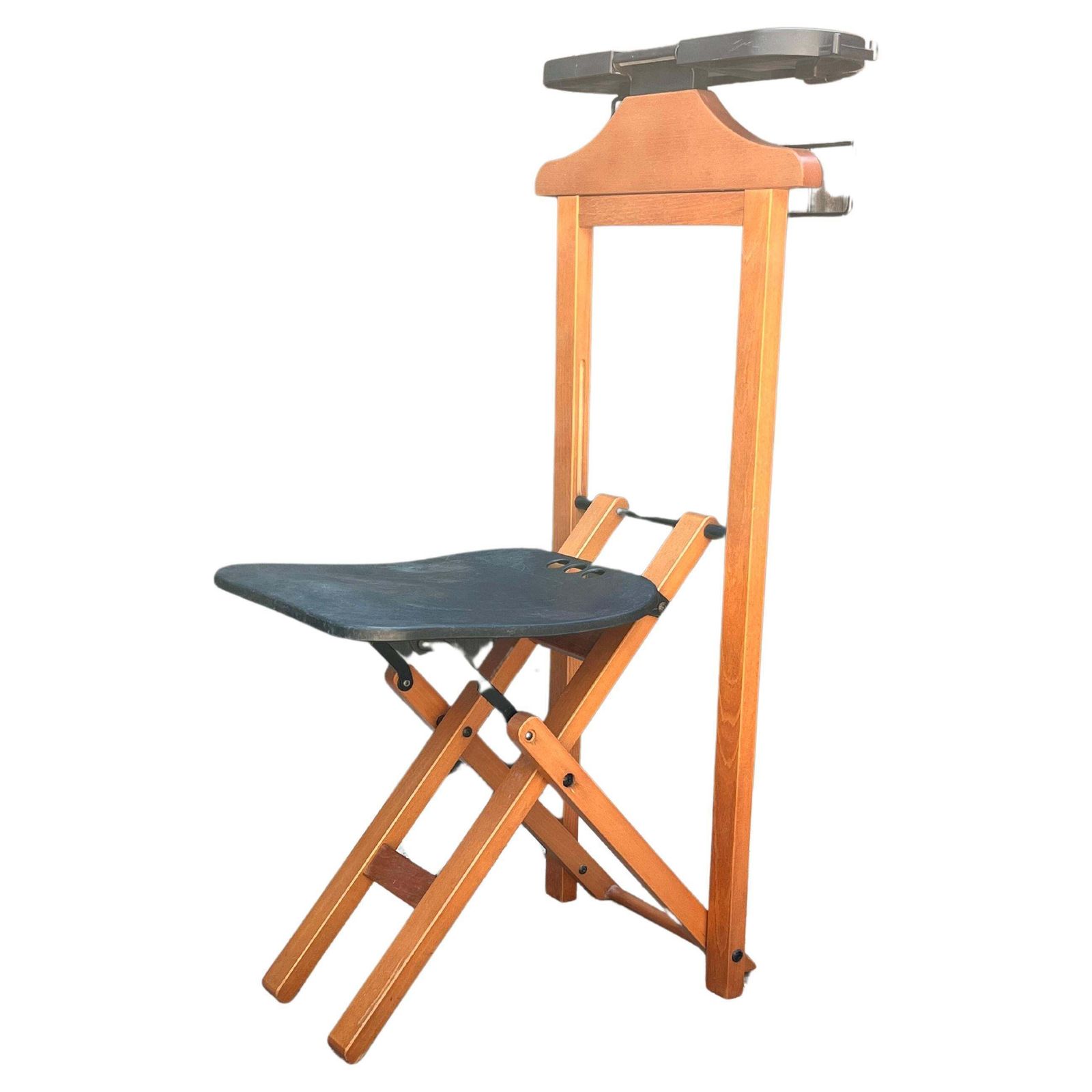 Valet/Foldable Clothes Hanger, With Seat, "Foppapedretti", Made In Italy 1980s