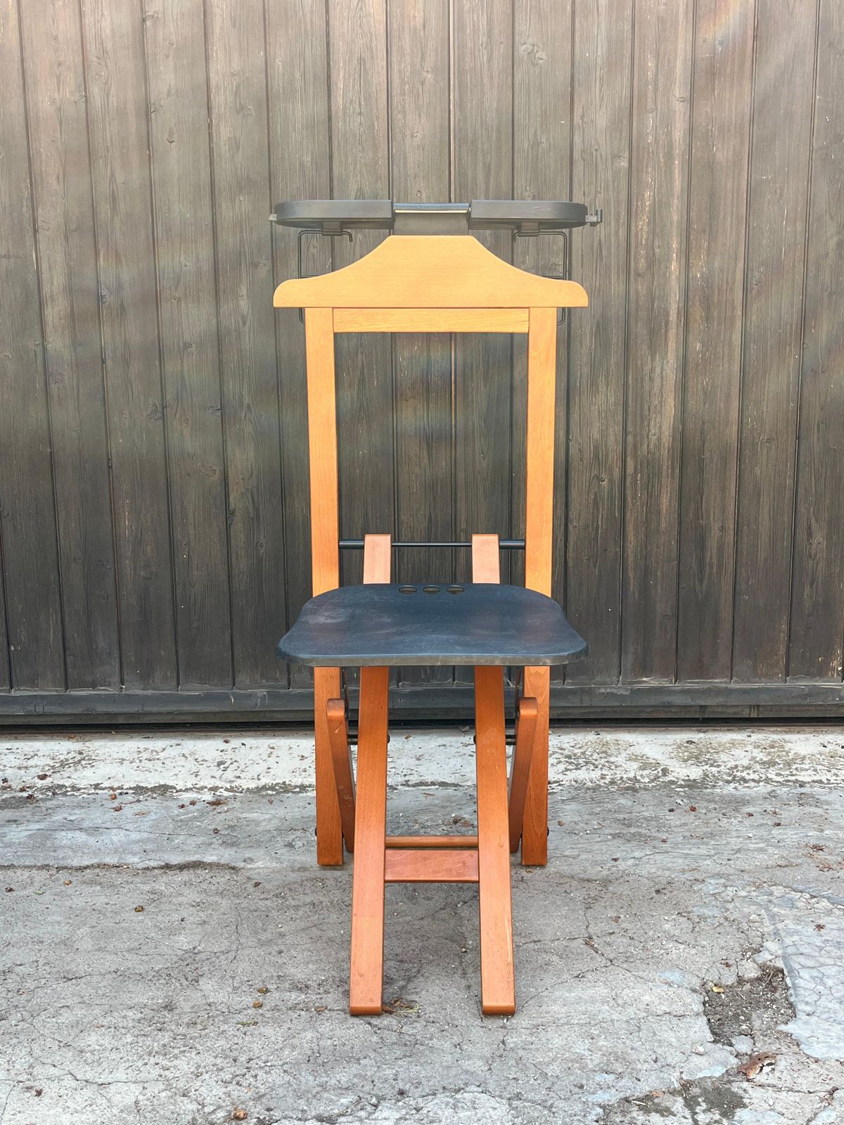 Valet/Foldable Clothes Hanger, With Seat, "Foppapedretti", Made In Italy 1980s photo for sale
