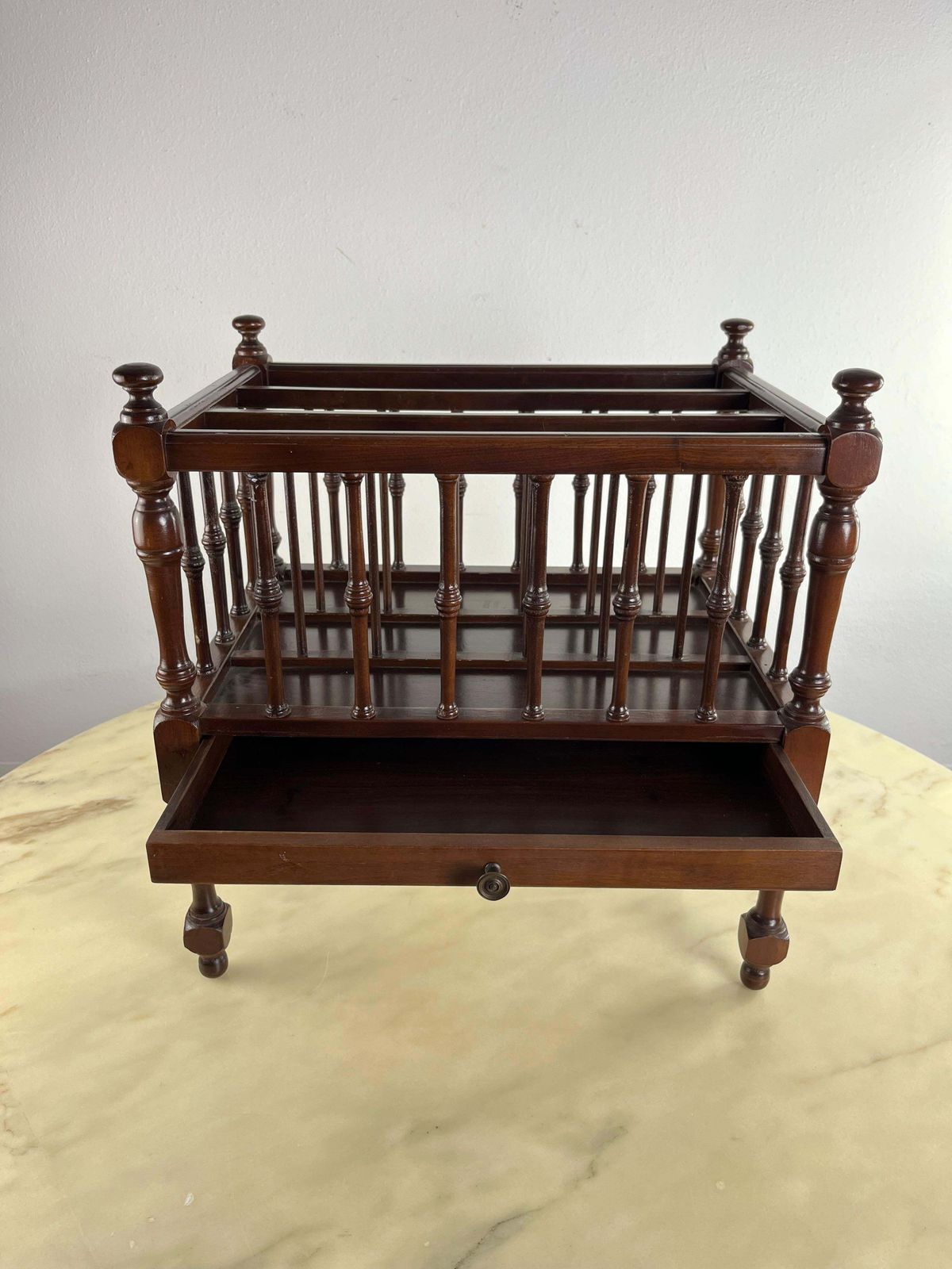 Mid Century Italian Magazine Rack With Drawer 1960s photo Home Decor