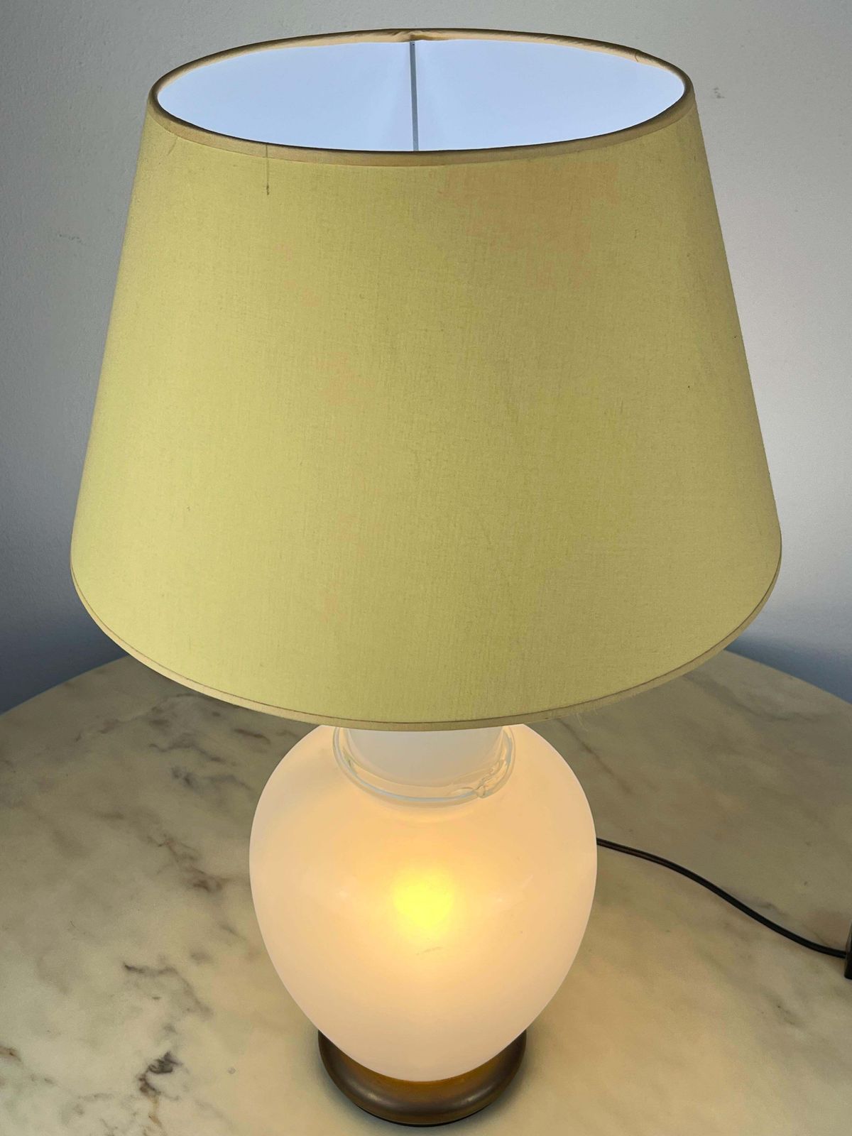 Murano Glass And Brass Table Lamp, F. Fabbian, Italy, 1970s photo for sale