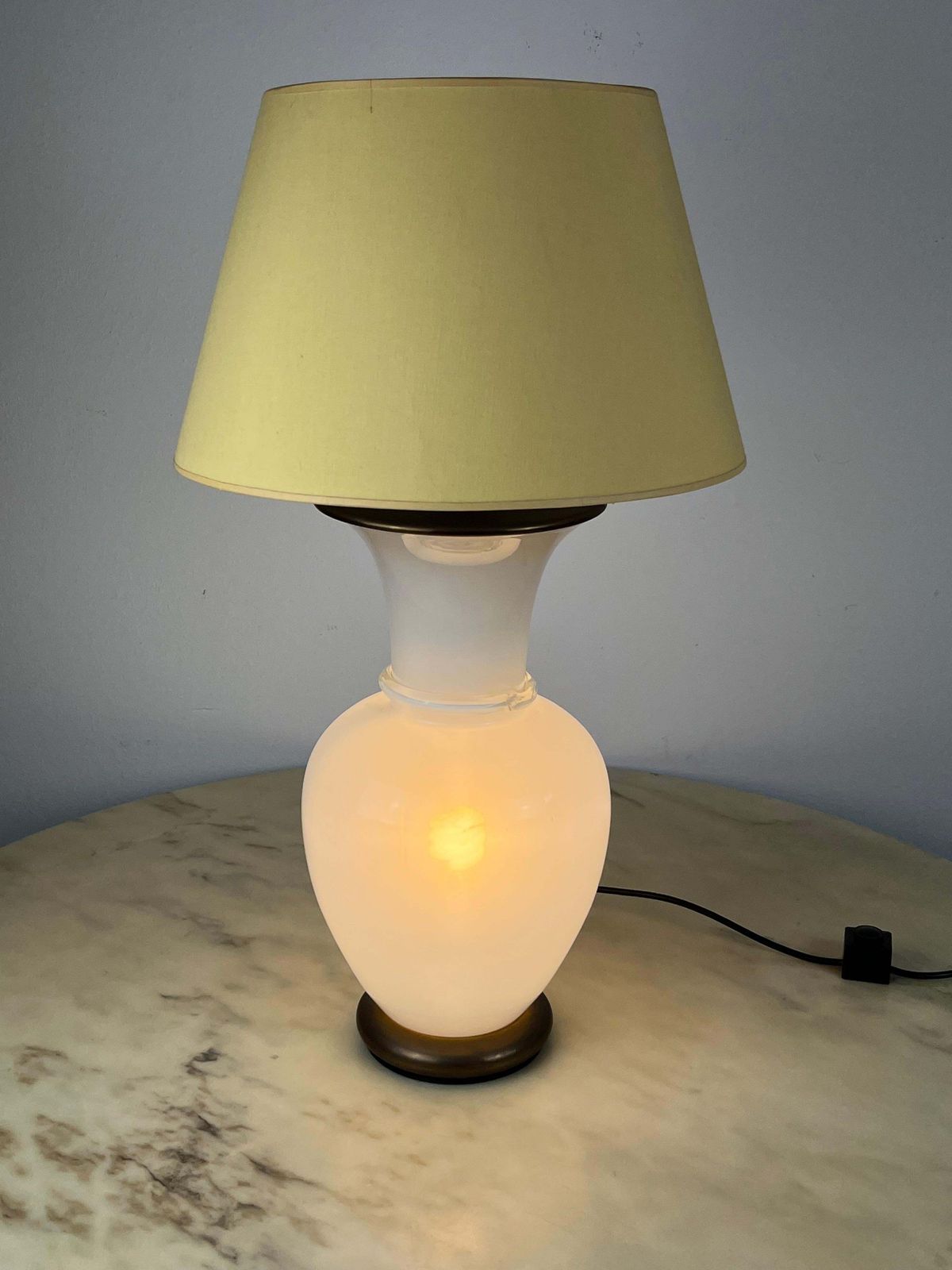 Murano Glass And Brass Table Lamp, F. Fabbian, Italy, 1970s photo Lighting