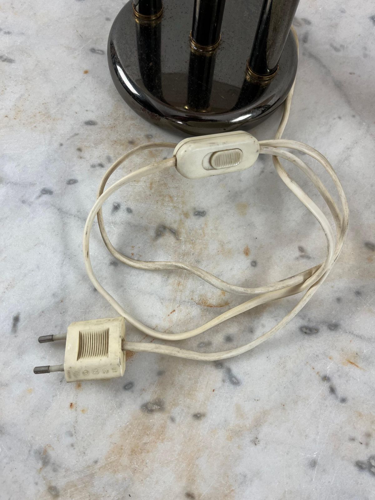 photo vintage Set Of 3 Bedroom Lamps In Metal And Colored Murano Glass, 1980s