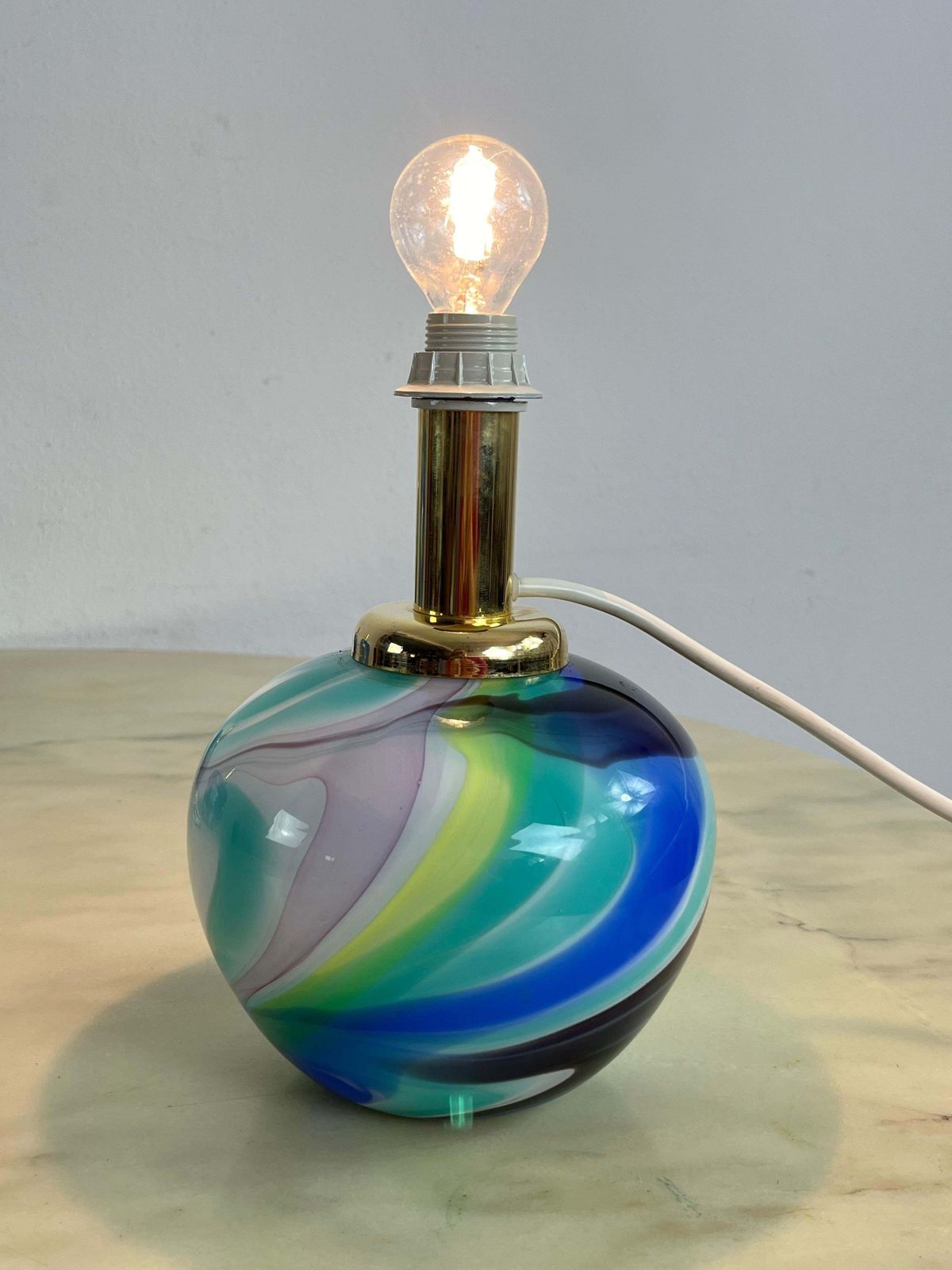 Set Of 3 Double Lighting Murano Glass Table Lamps 1980s photo 1853.0