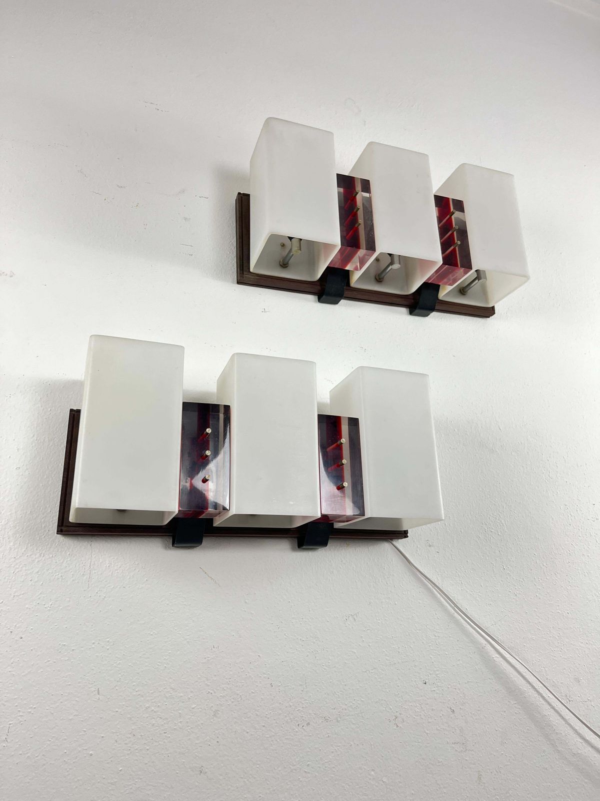 Set Of 2 Mid Century Wall Lamps Attributed To Angelo Brotto For Esperia, 1960s photo for sale