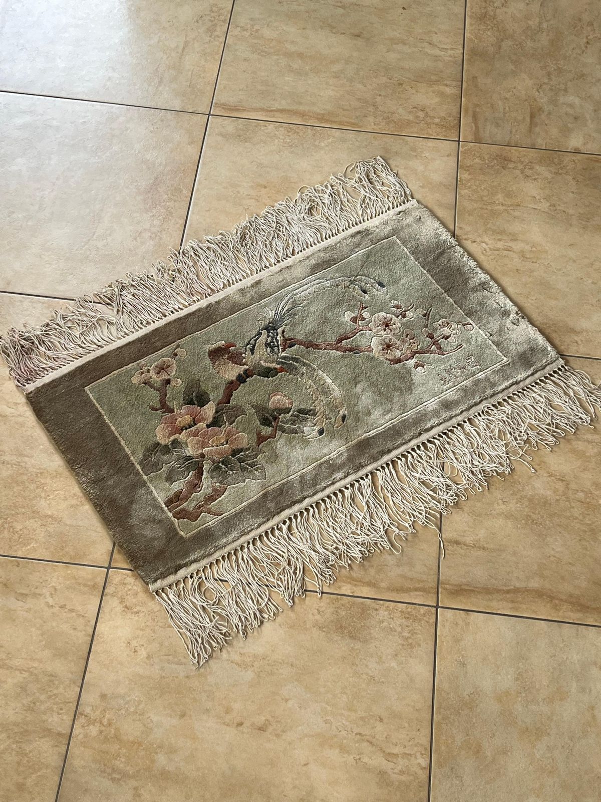 Mid Century Beijing Silk Carpet, 20th Century China photo furniture