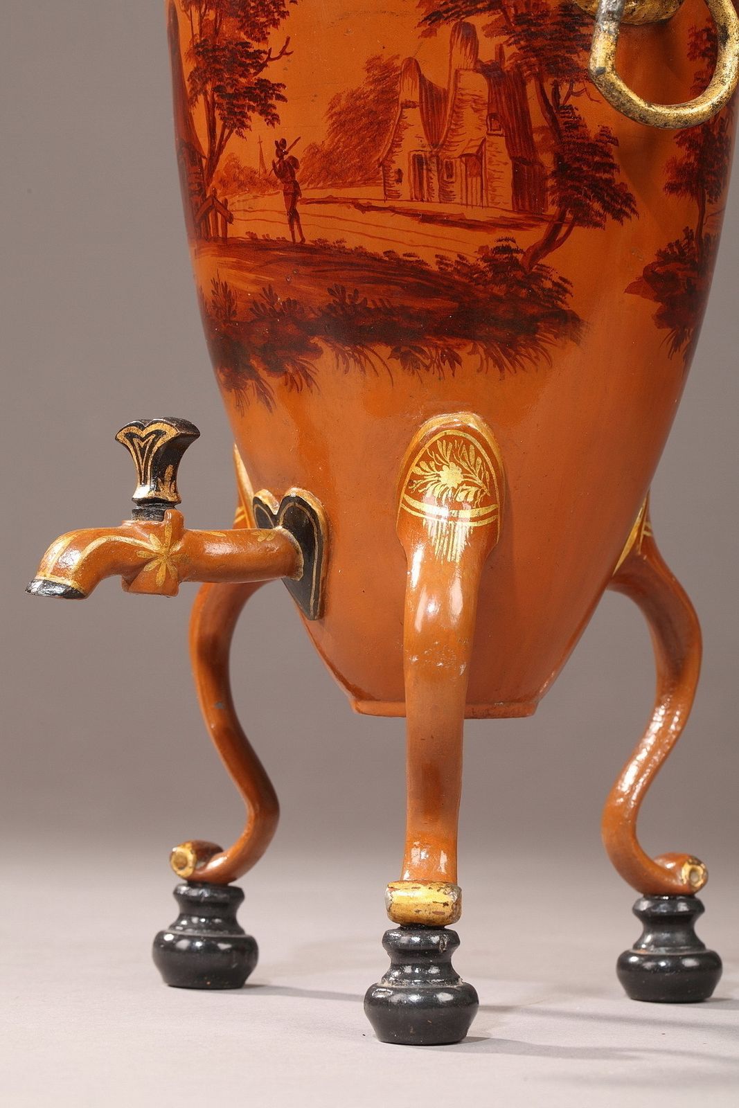 2486.0 Paire de fontaines à boisson en tôle laquée, époque Empire photo