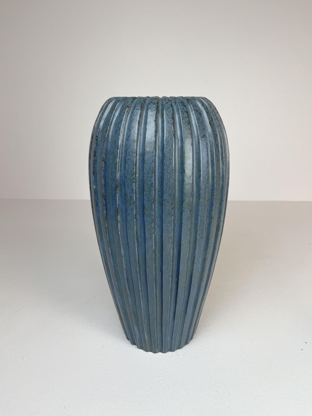 Midcentury Blue Floor Vase By Vicke Lindstrand, 1950s, Sweden photo for sale