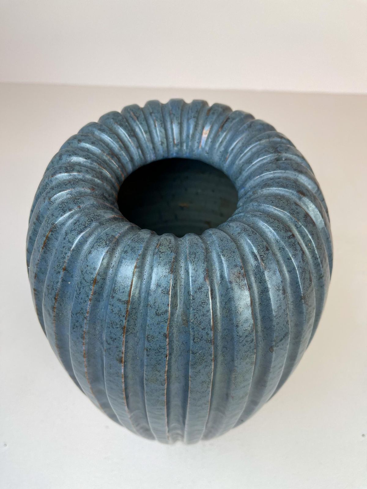 Midcentury Blue Floor Vase By Vicke Lindstrand, 1950s, Sweden photo 1283.0