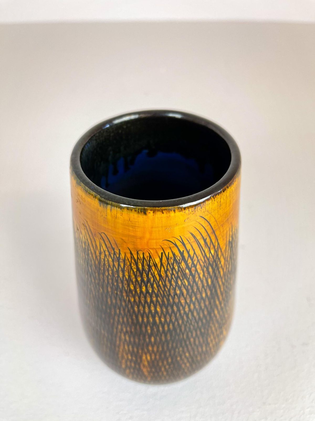 1069.0 Mid Century Modern Set Of 4 Ceramic Vases Upsala Ekeby "Fiamma" Sweden, 1960s photo