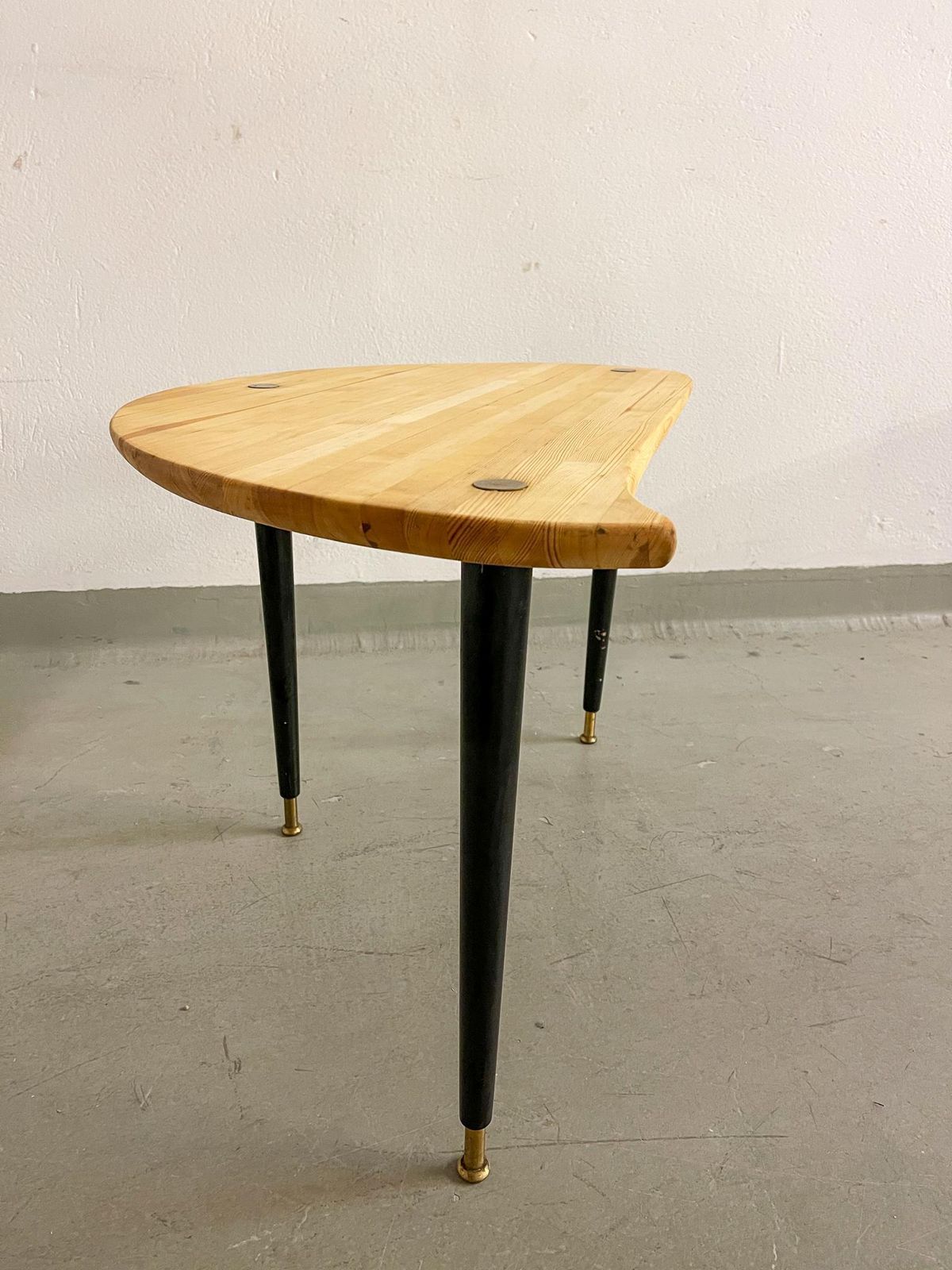 Furniture Kidney Shaped Side Table Produced By Svensk Fur, Sweden, 1970s photo