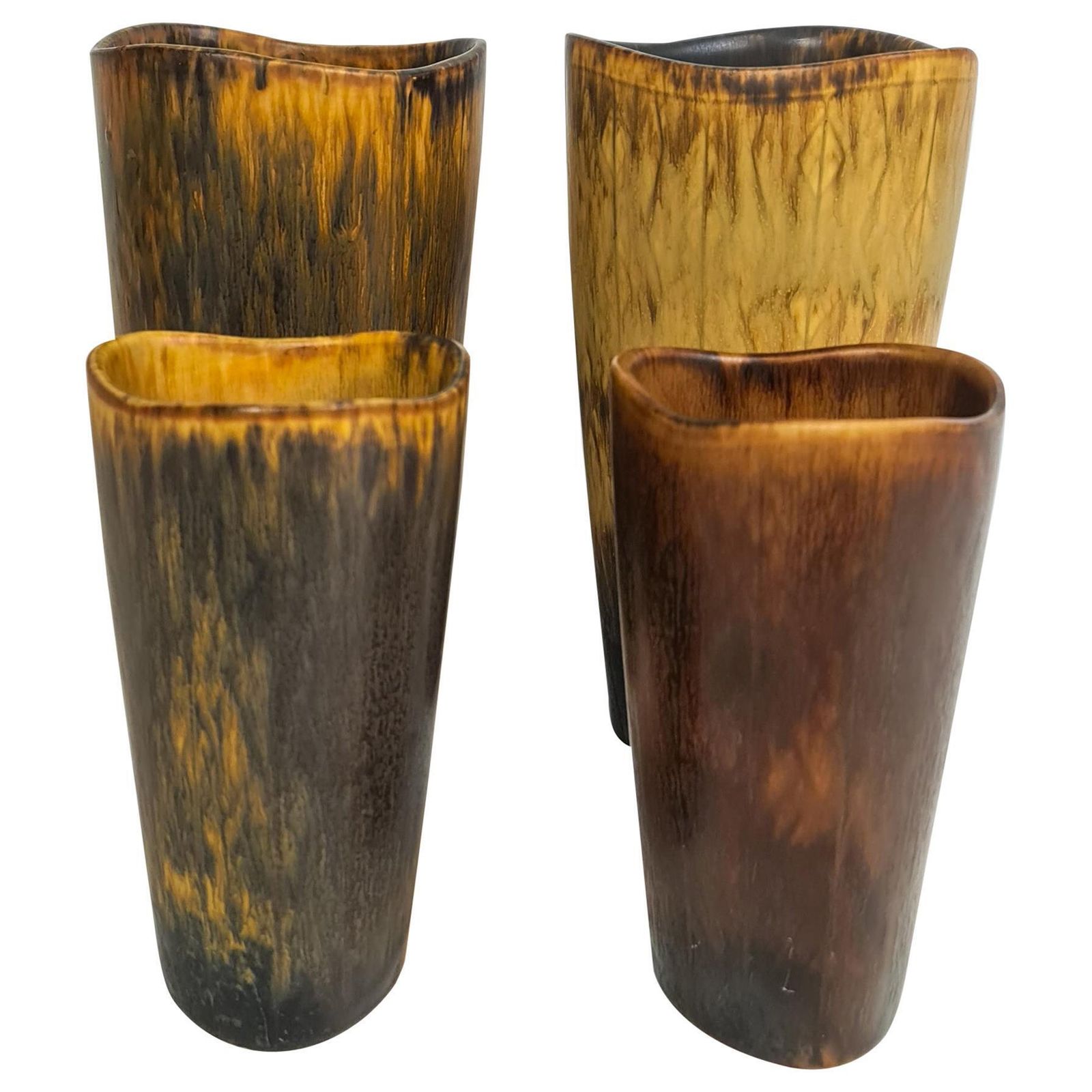 Midcentury Modern Set Of 4 Ceramic Vases Gunnar Nylund Rörstrand Sweden