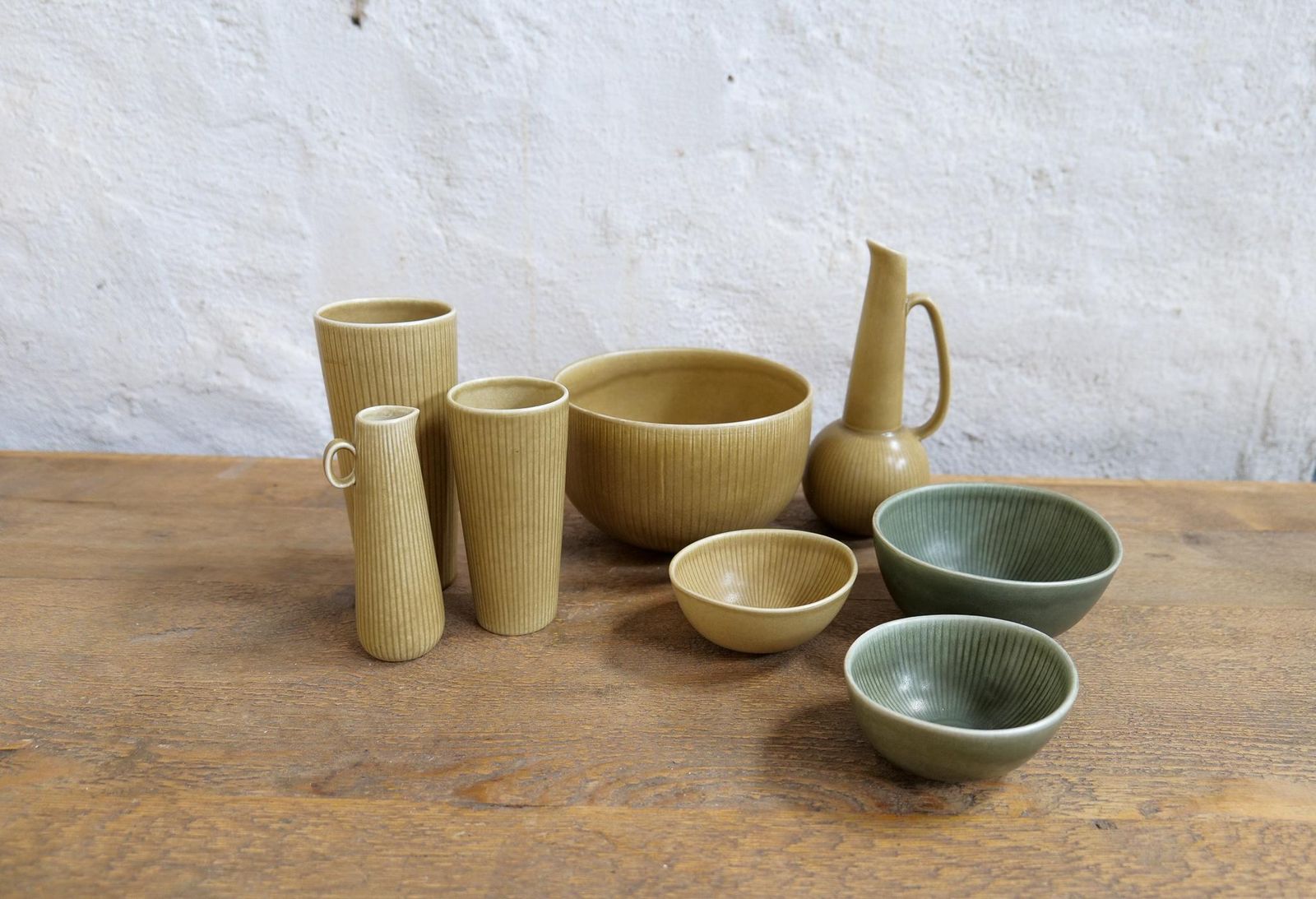 Scandinavian Midcentury Set Of 8 Rörstrand Ritzi Vases And Bowls Gunnar Nylund photo Home Decor