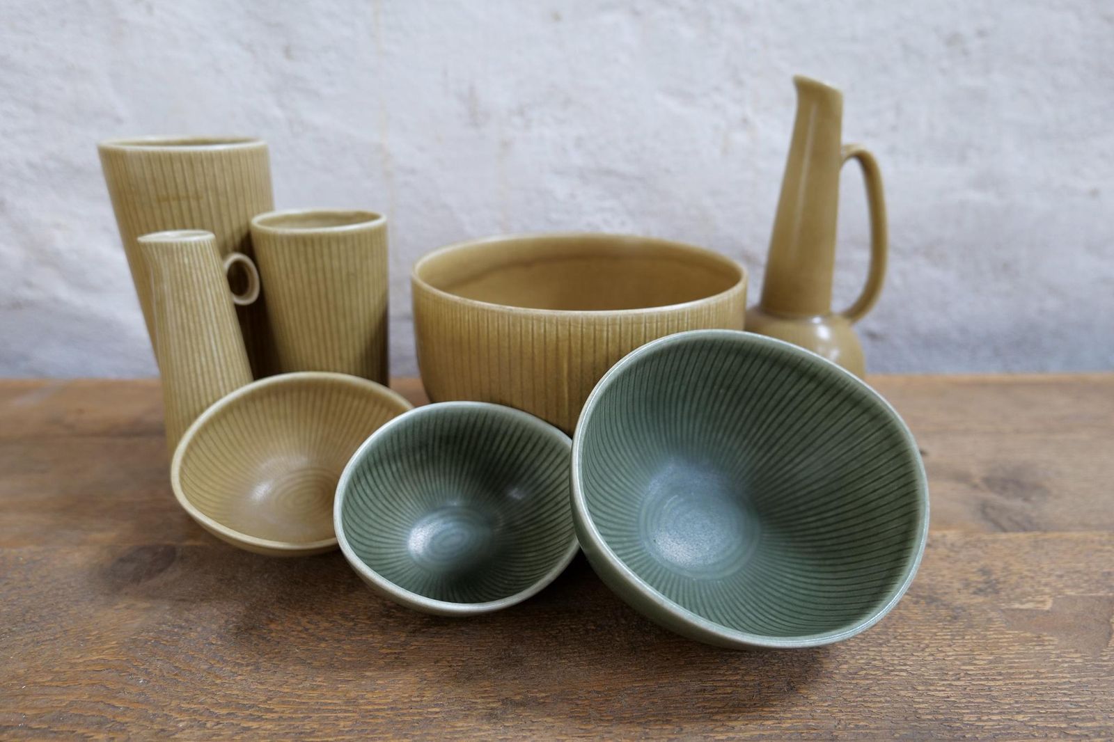 Scandinavian Midcentury Set Of 8 Rörstrand Ritzi Vases And Bowls Gunnar Nylund photo vinterior
