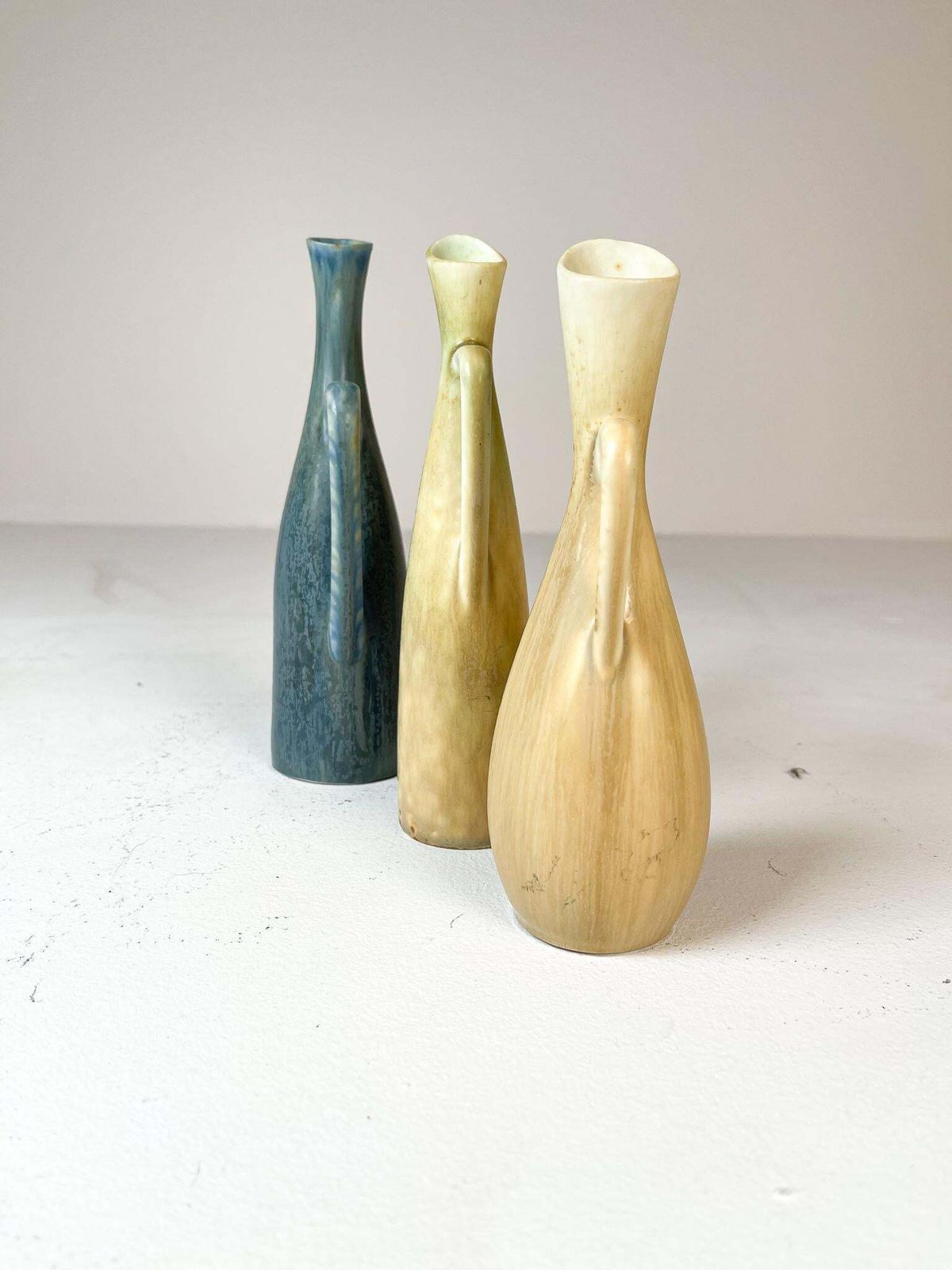 Mid Century Modern Set Of 3 Vases Rörstrand Carl Harry Stålhane, Sweden, 1950s photo vintage