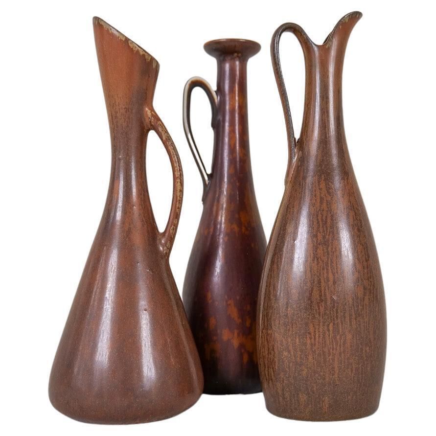 Midcentury Modern Set Of 3 Ceramic Pieces Rörstrand Gunnar Nylund Sweden, 1950s