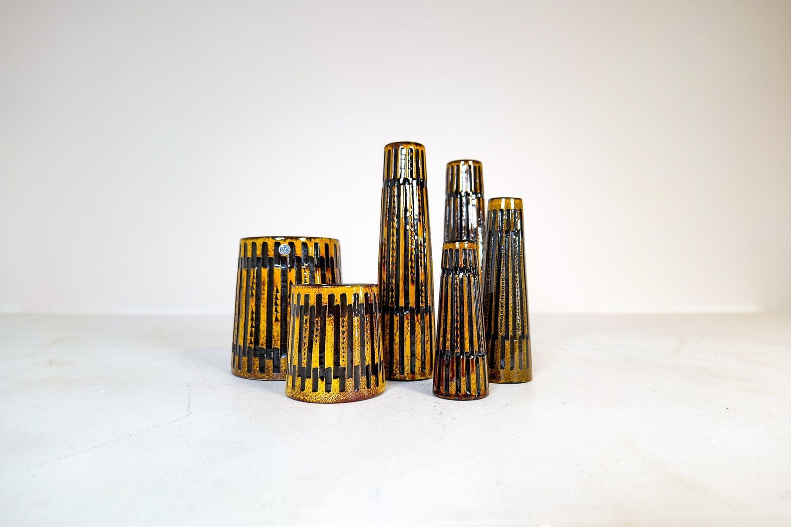 Collection Of 6 Ceramic Vases And One Platter Upsala Ekeby Nevada 1962 photo 2138.0