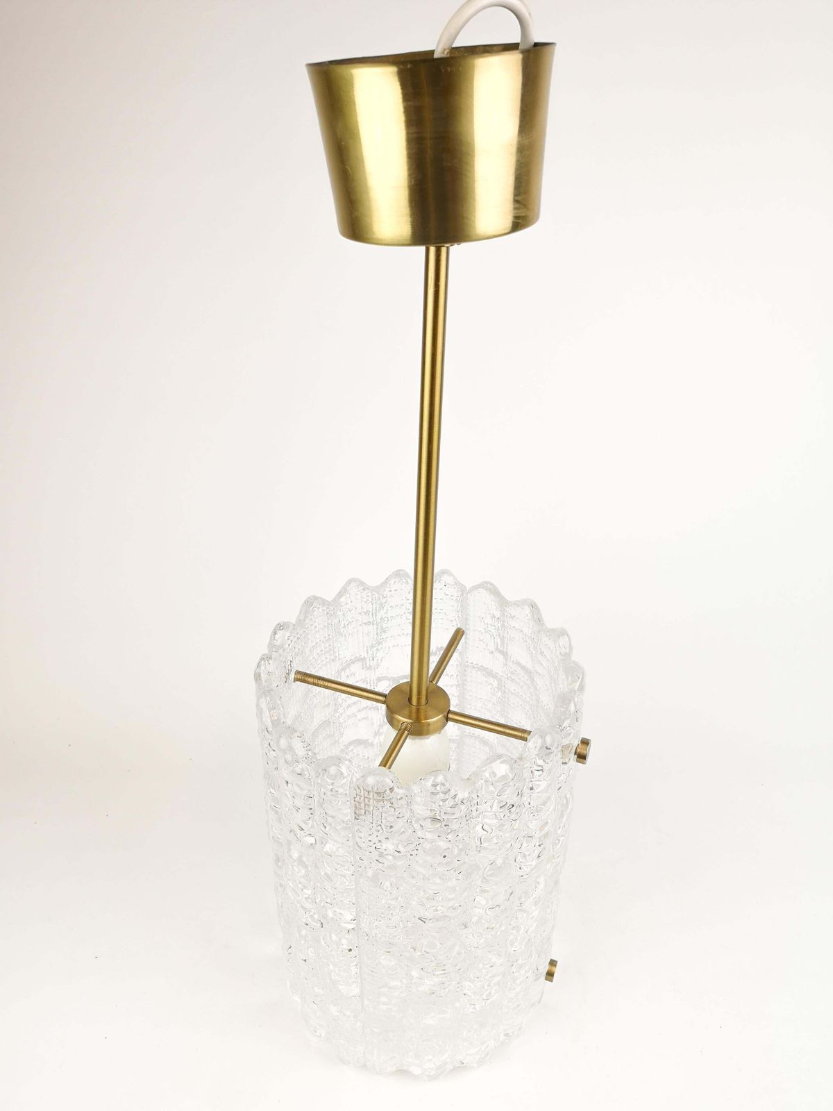 Mid Century Modern Carl Fagerlund For Orrefors Crystal Cylinder Pendant, 1960s photo furniture