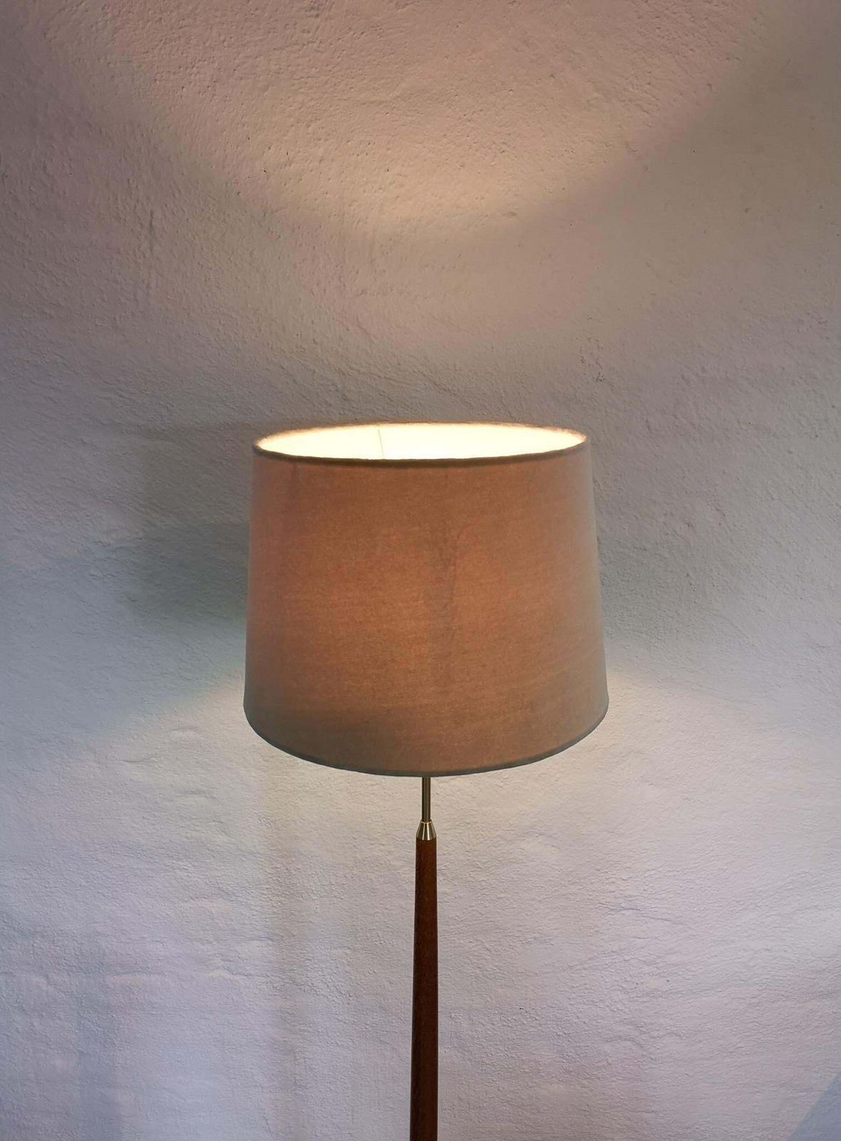 Lighting Midcentury Floor Lamp Teak And Brass Falkenbergs Belysning Sweden, 1960s photo