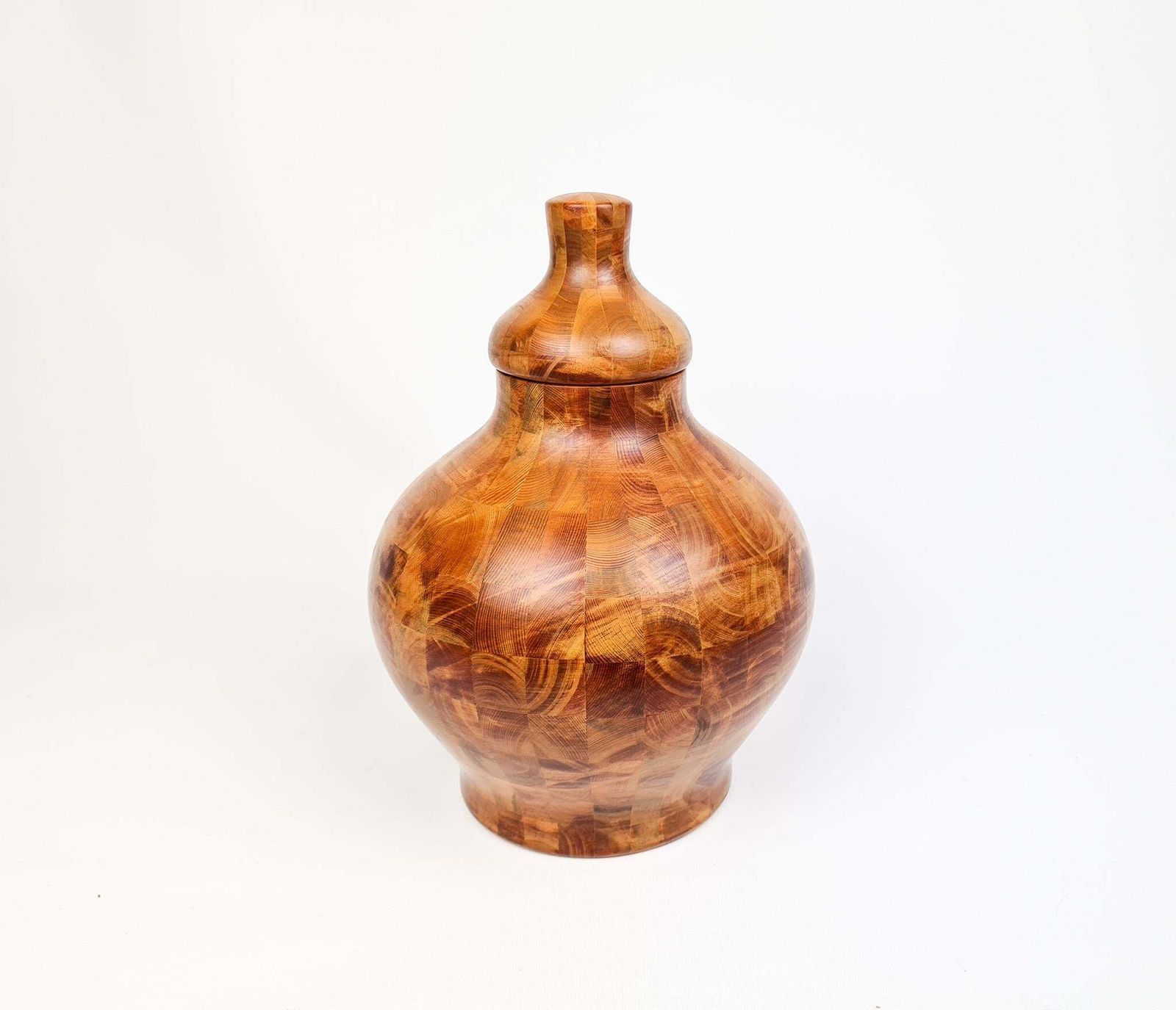 Scandinavian Modern Wooden Pine Urn Exceptional Quality, 1970s, Sweden photo furniture