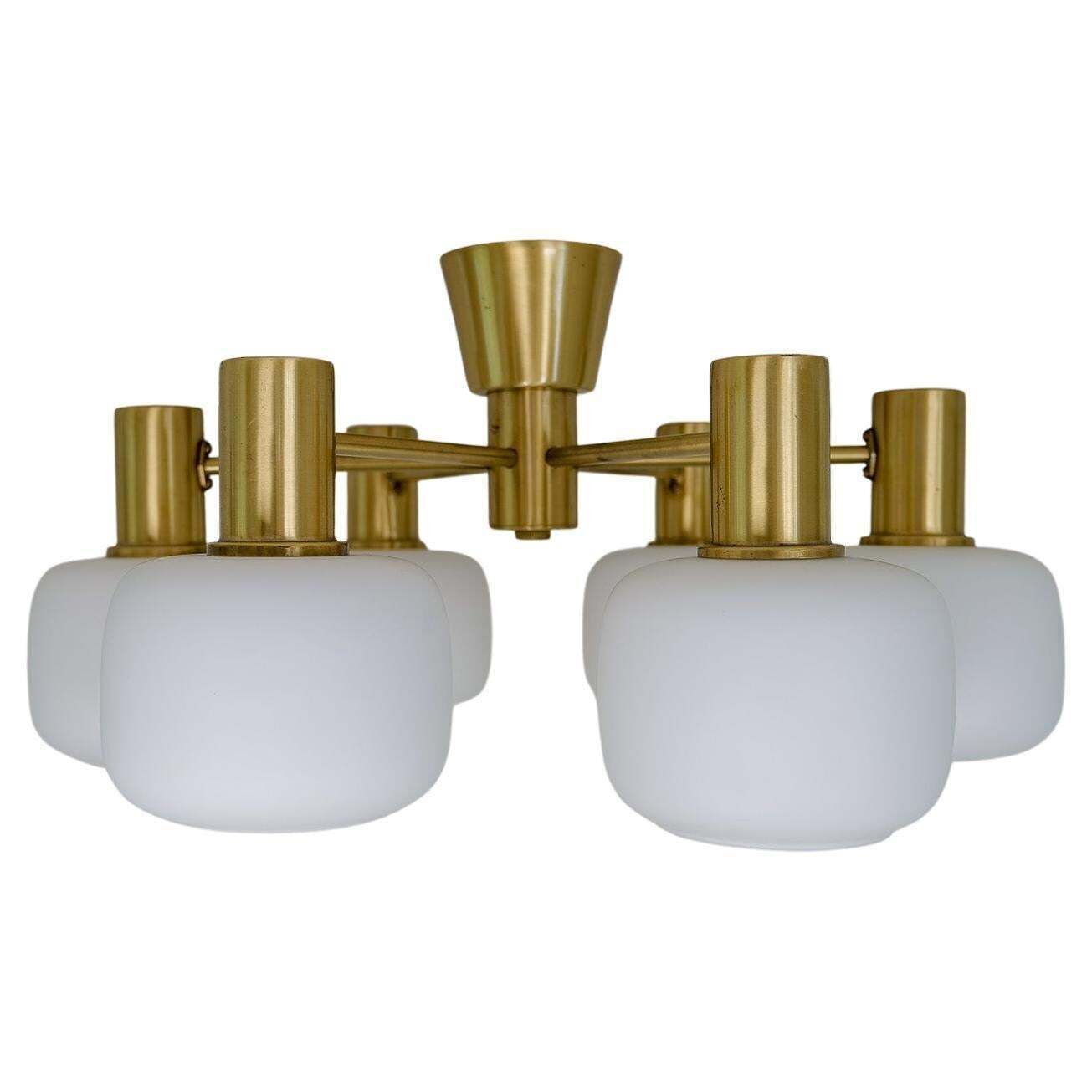 Mid Century Modern Brass Ceiling Fixture Asea Sweden, 1950s