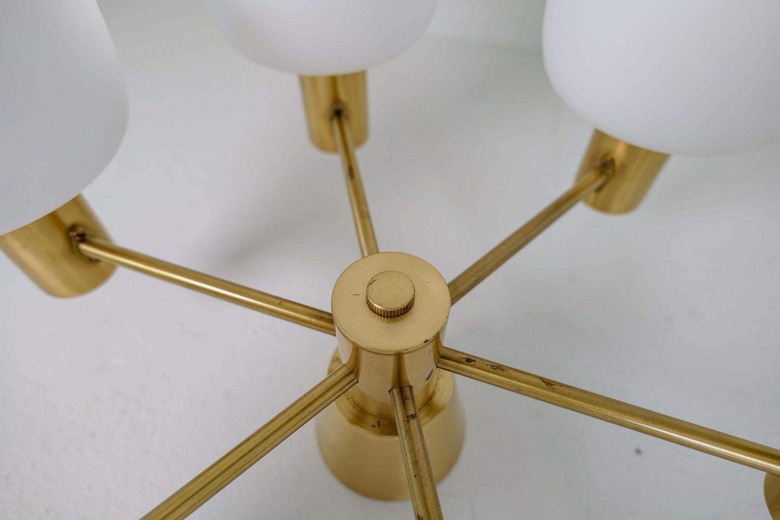 photo for sale Mid Century Modern Brass Ceiling Fixture Asea Sweden, 1950s