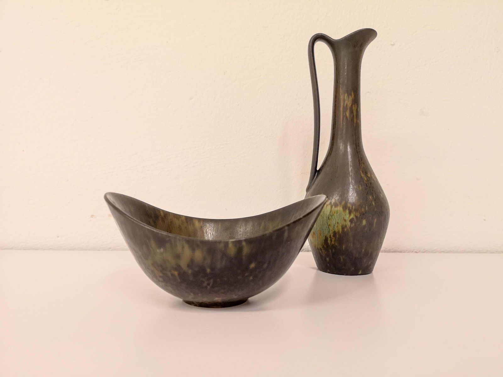Midcentury Modern Set Of 2 Ceramic Pieces Rörstrand Gunnar Nylund, Sweden photo furniture