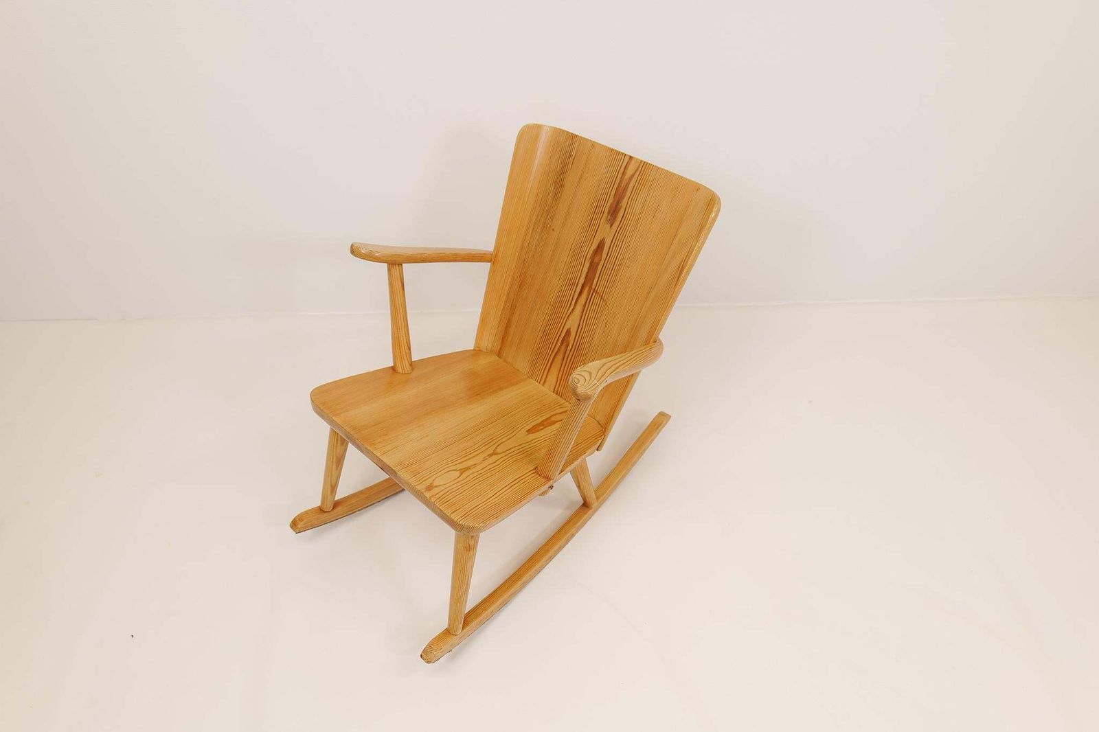 Midcentury Rocking Chair In Pine, Göran Malmvall, Sweden, 1940s photo buy
