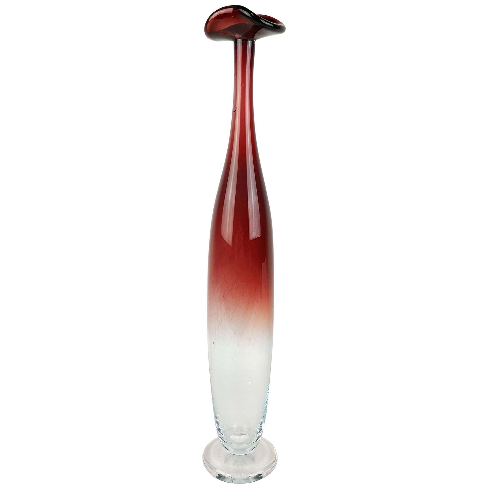 Midcentury Nils Landberg Orrefors Tall Expo Vase, Circa 1950s