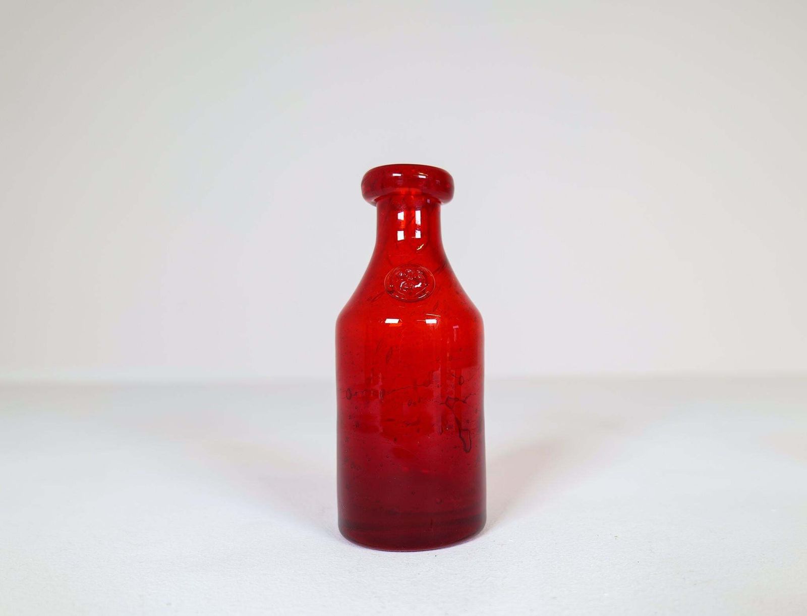 Mid Century Collection Of Five Rare Red Vases By Erik Hoglund, Sweden, 1960s photo vintage