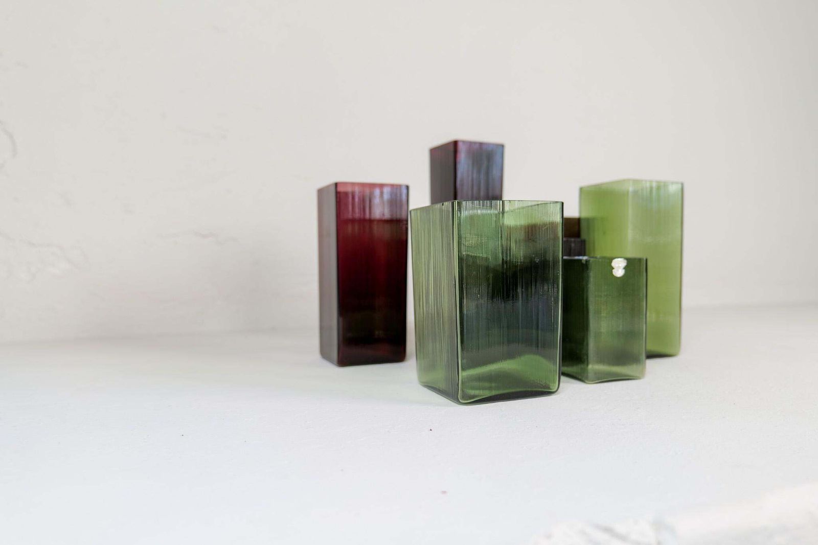 Midcentury Collection Of Seven "Ice" Gullaskruf Vases, Sweden, 1960s photo Home Decor