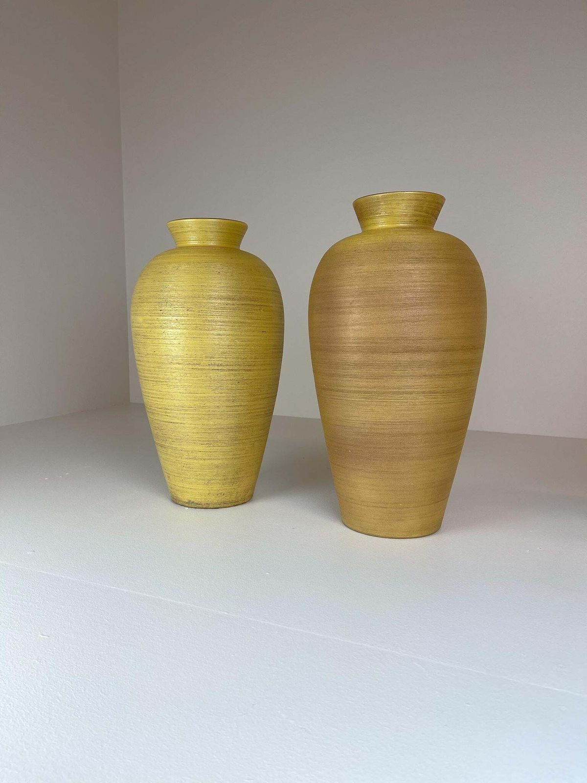 Pair Of Art Deco Floor Vases By Upsala Ekeby, Sweden, 1940s photo Home Decor