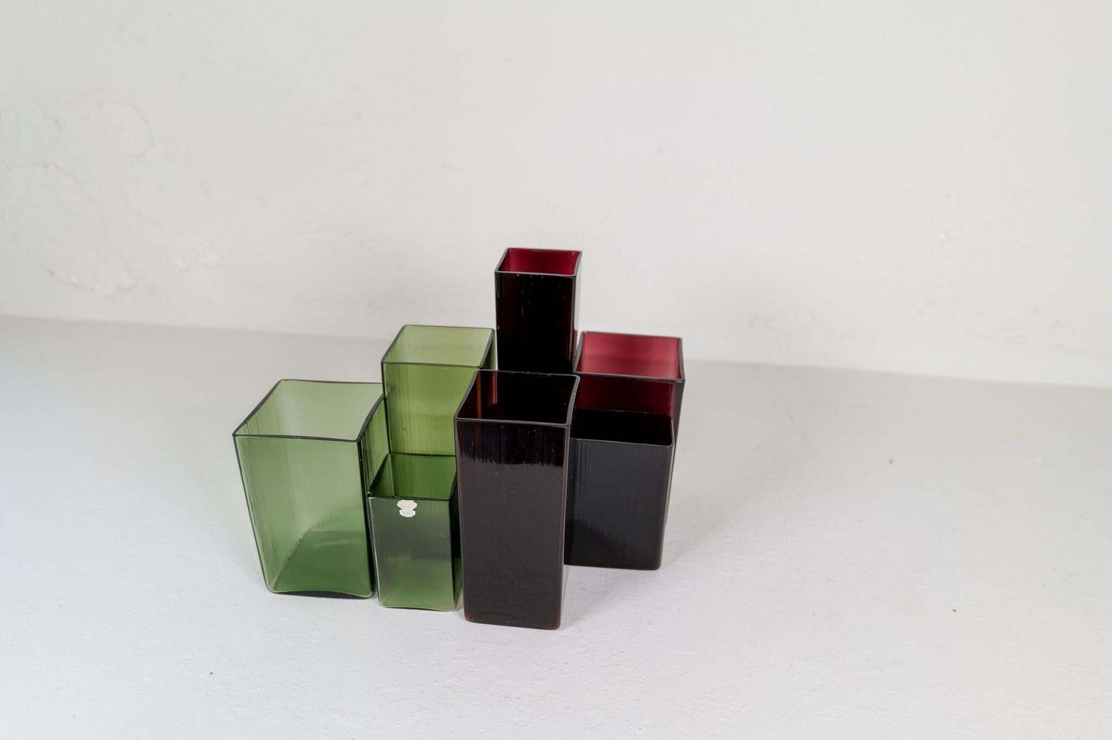 Midcentury Collection Of Seven "Ice" Gullaskruf Vases, Sweden, 1960s photo buy