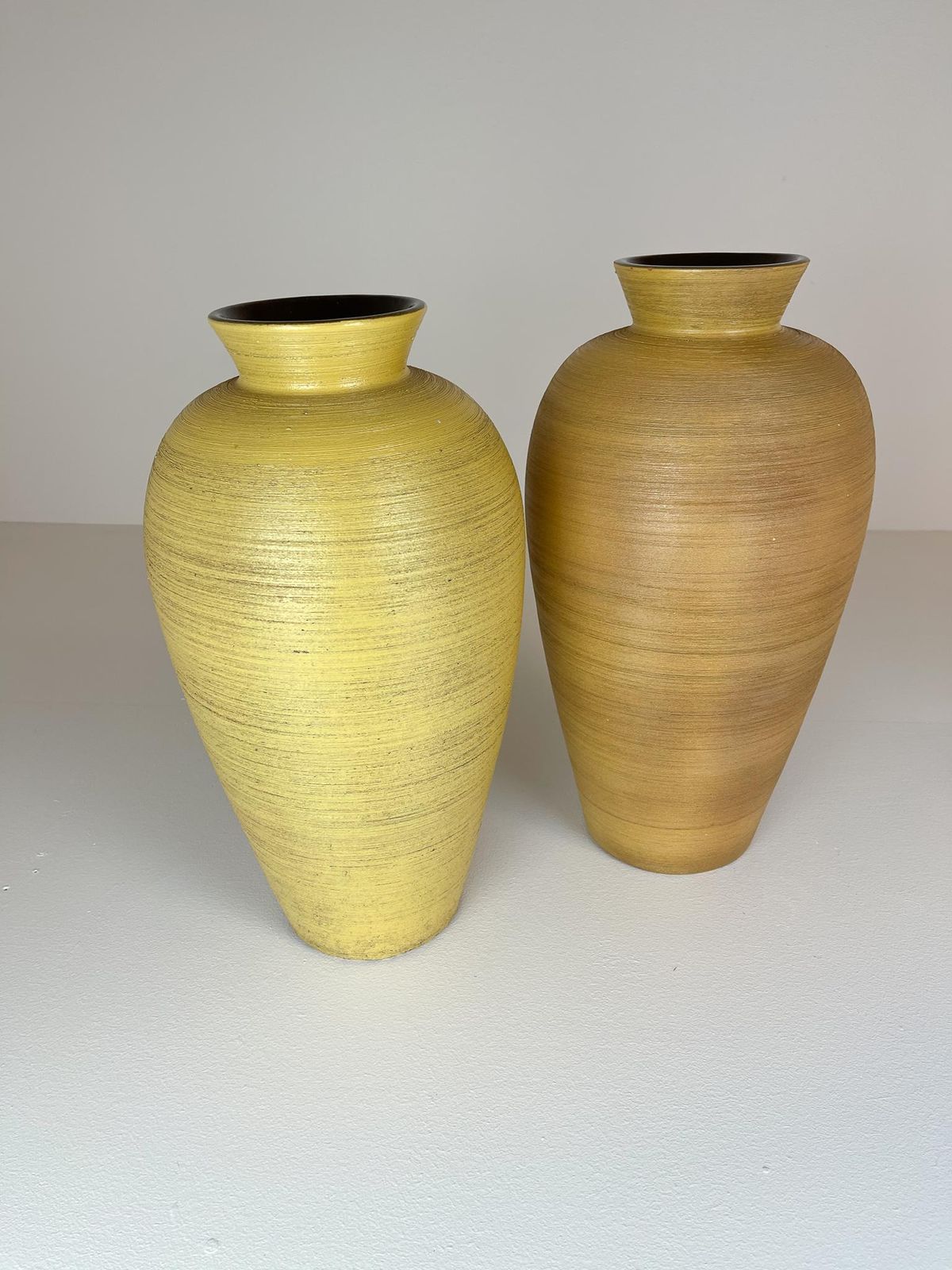 Pair Of Art Deco Floor Vases By Upsala Ekeby, Sweden, 1940s photo vintage