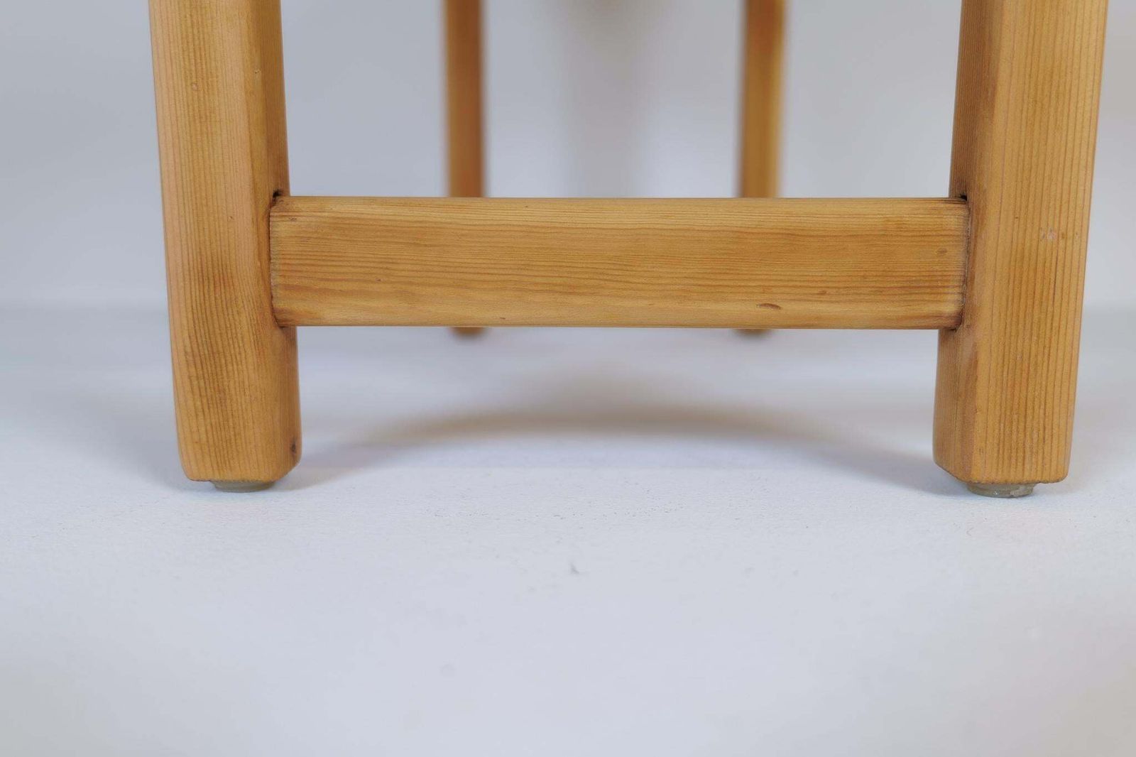 Furniture Scandinavian Modern Stool Pine And Sheepskin, Sweden, 1970s photo