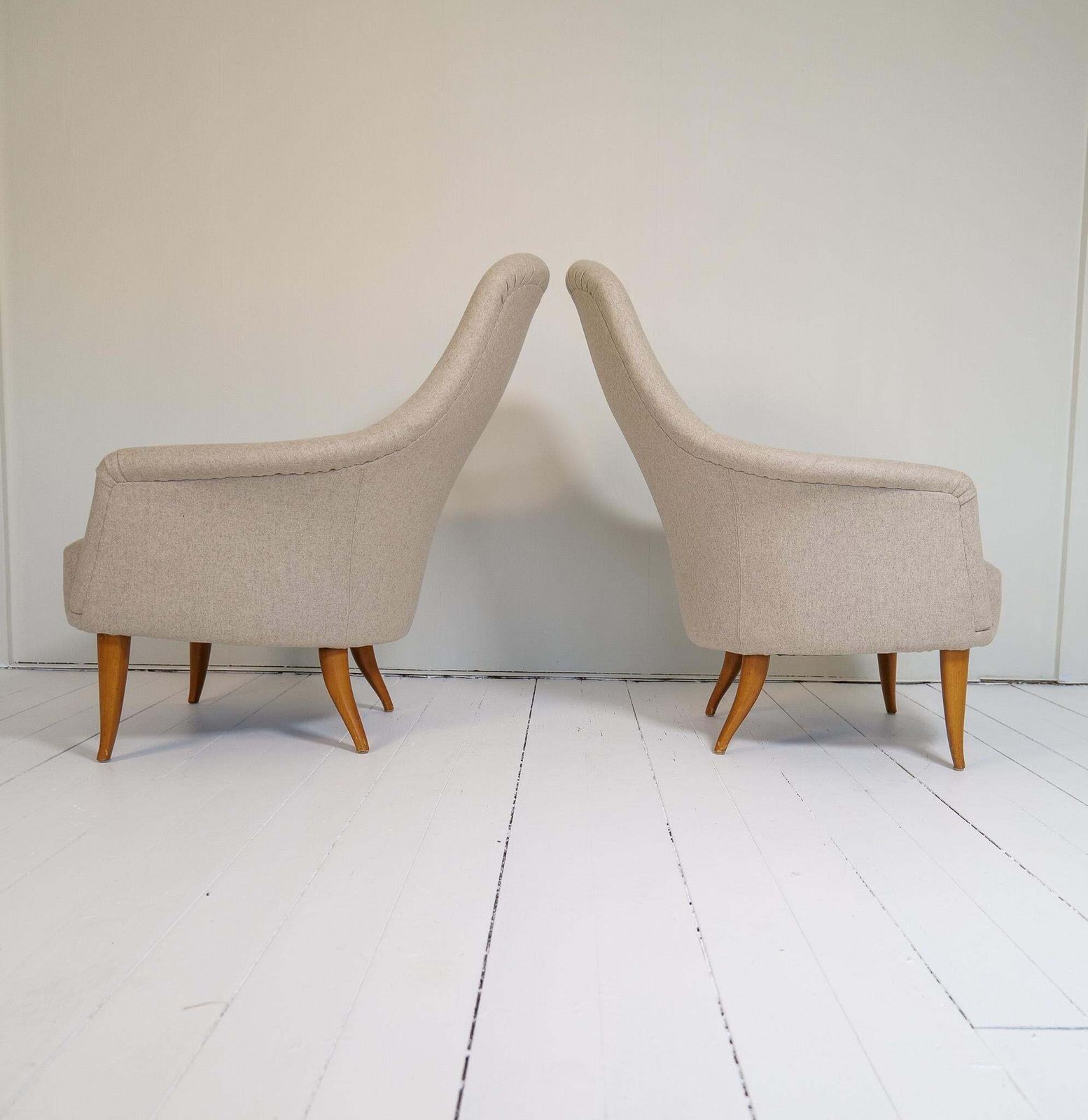 photo for sale Midcentury Modern Big Adam Lounge Chairs Nk, Sweden, 1950s