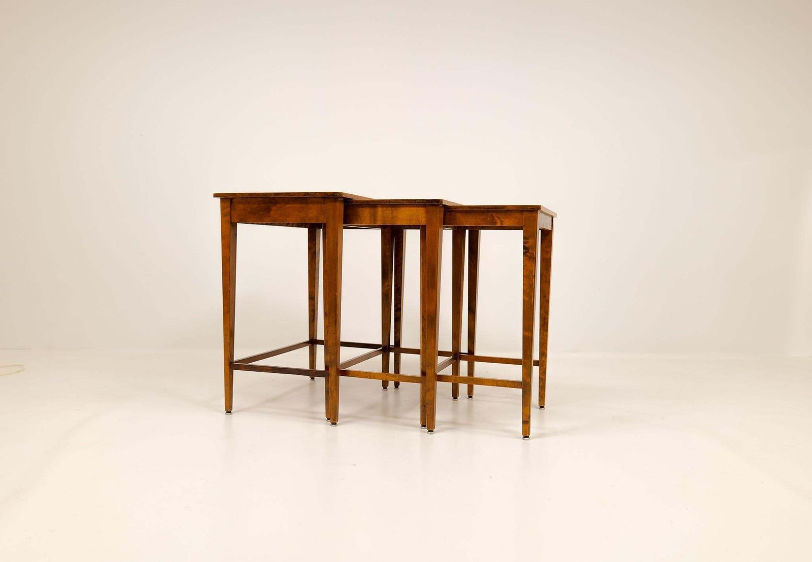 Art Deco Nesting Tables Mahogany And Stained Birch, Nk Sweden, 1940s photo for sale