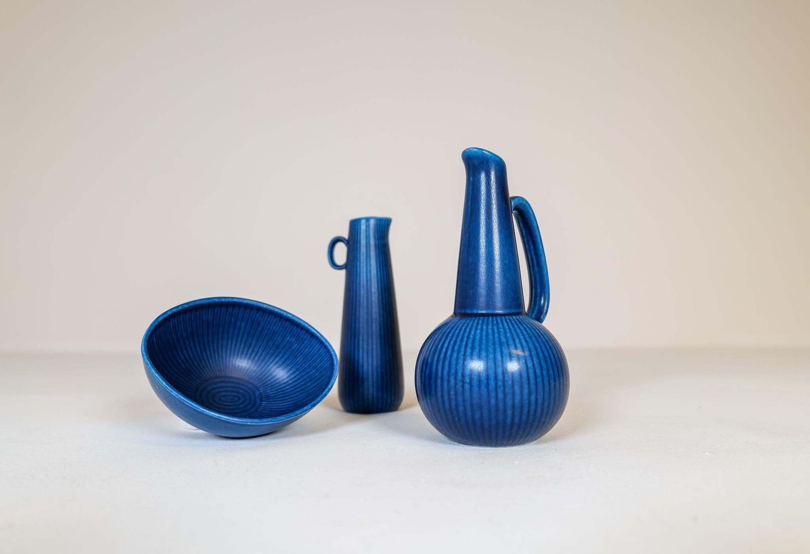 Midcentury Modern Set Of 3 Rörstrand Ritzi Vases And Bowl Gunnar Nylund photo furniture