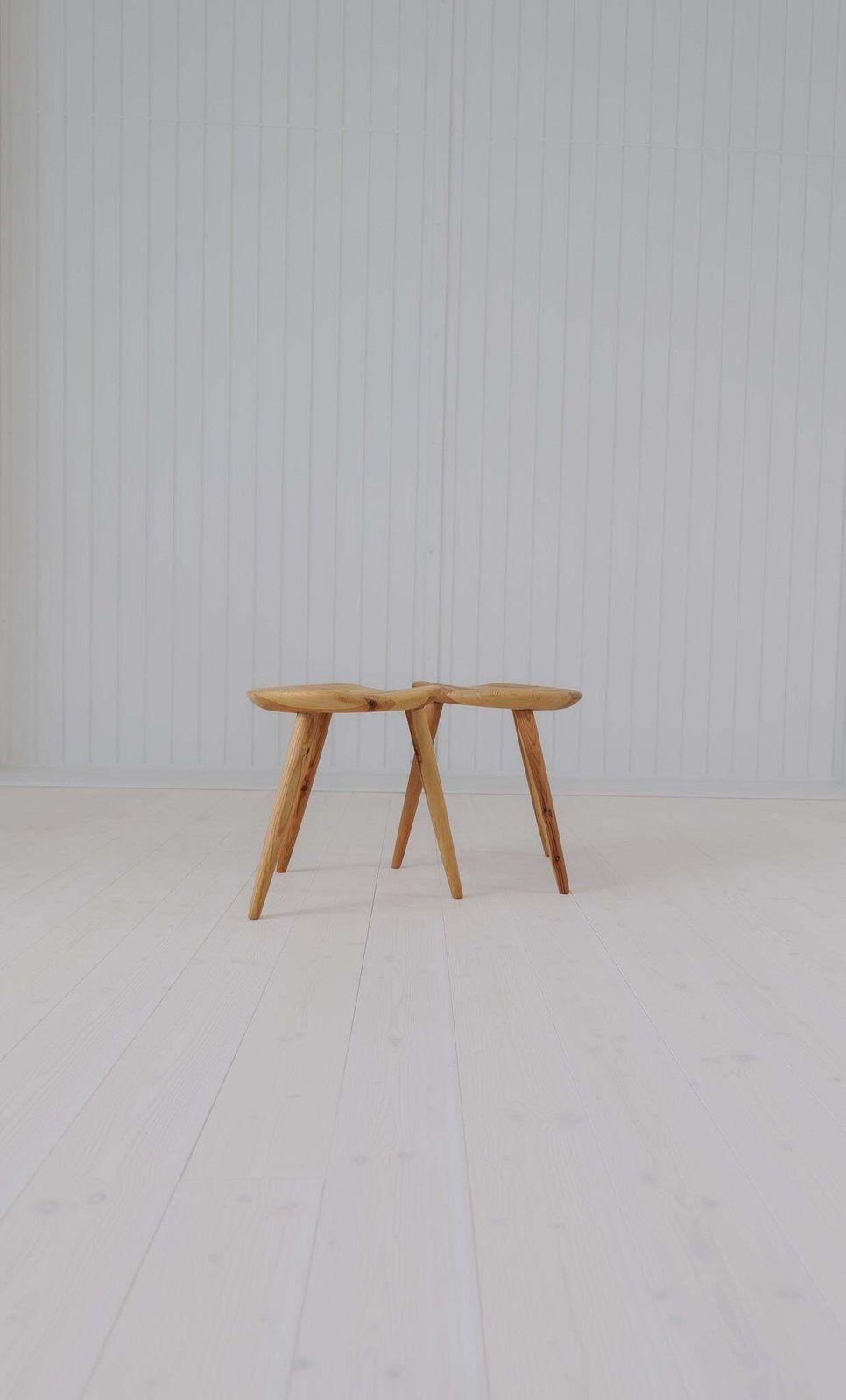 Midcentury Modern Pair Sculptural Stools In Pine By Norsk Husflid 1960s Norway photo for sale