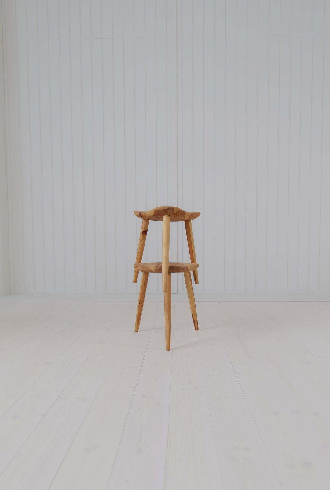 Furniture Midcentury Modern Pair Sculptural Stools In Pine By Norsk Husflid 1960s Norway photo