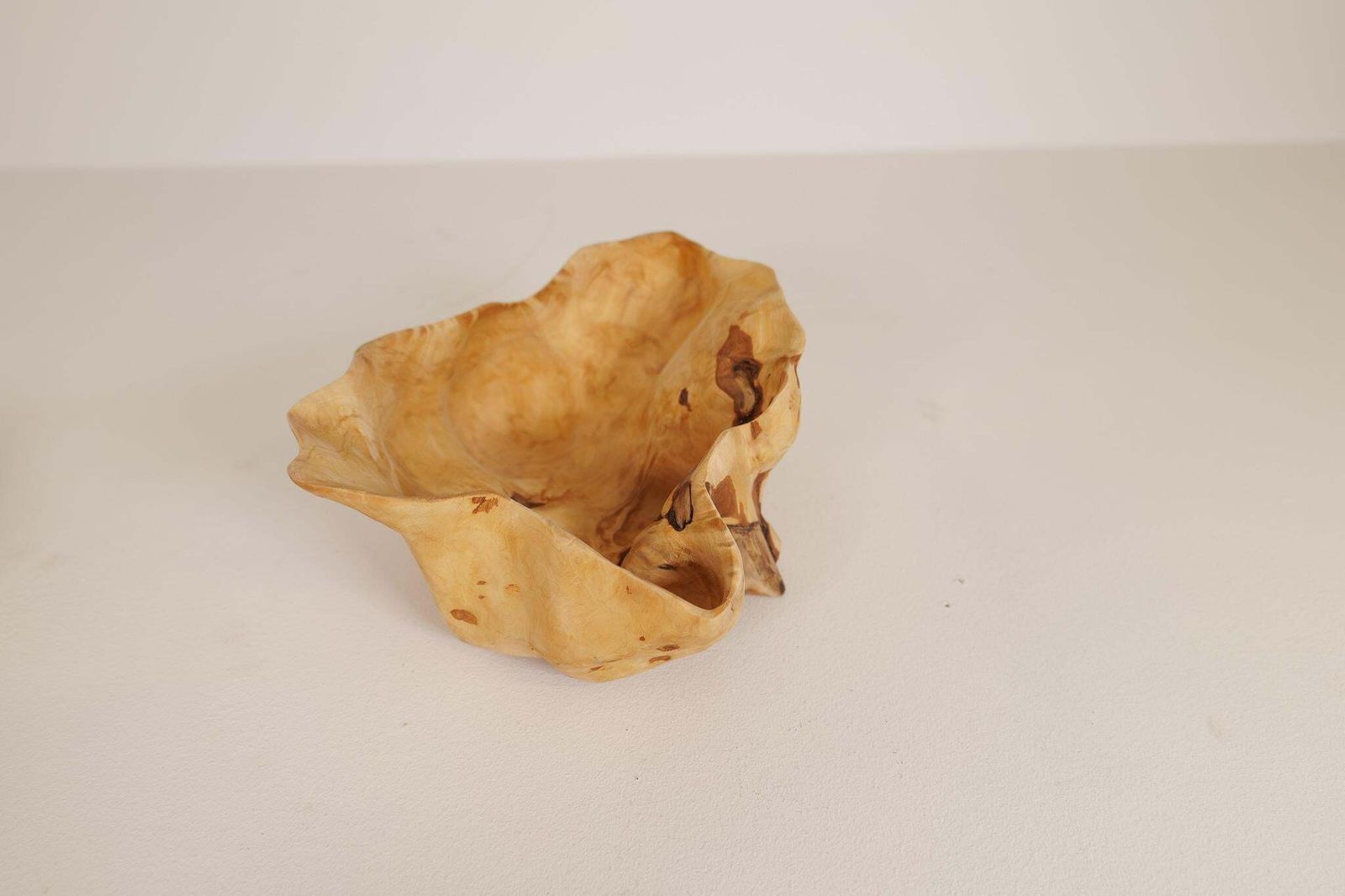 Scandinavian Modern Set Of 2 Swedishs Folk Art Organic Burl Bowls, Circa 1990s photo vintage