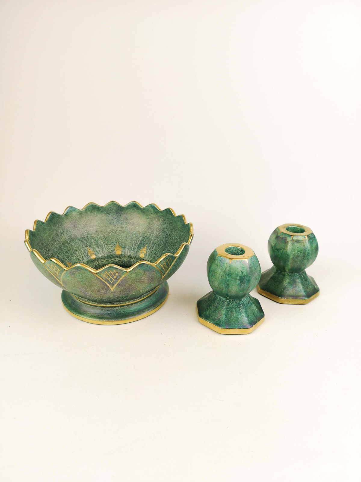 Gustavsberg Art Deco Bowl And Candlesticks Josef Ekberg photo furniture