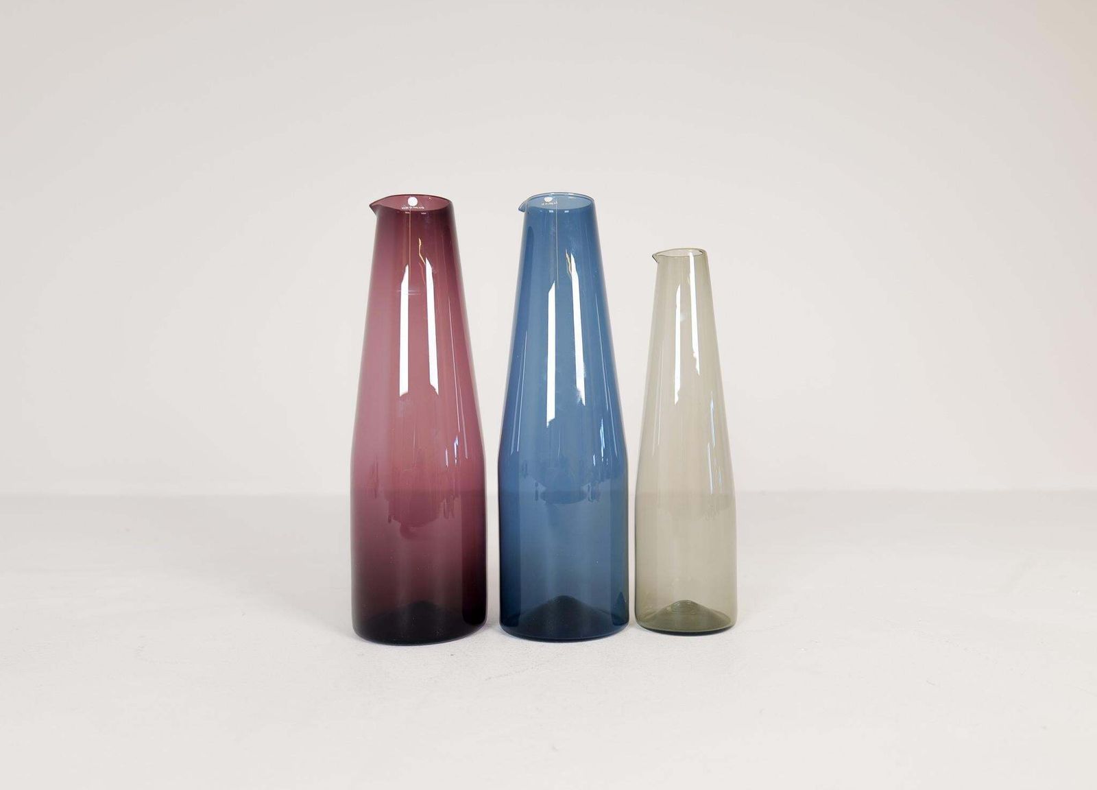Midcentury Collection Of 3 Bird Carafes Iittala Timo Sarpaneva Finland, 1950s photo 1421.0