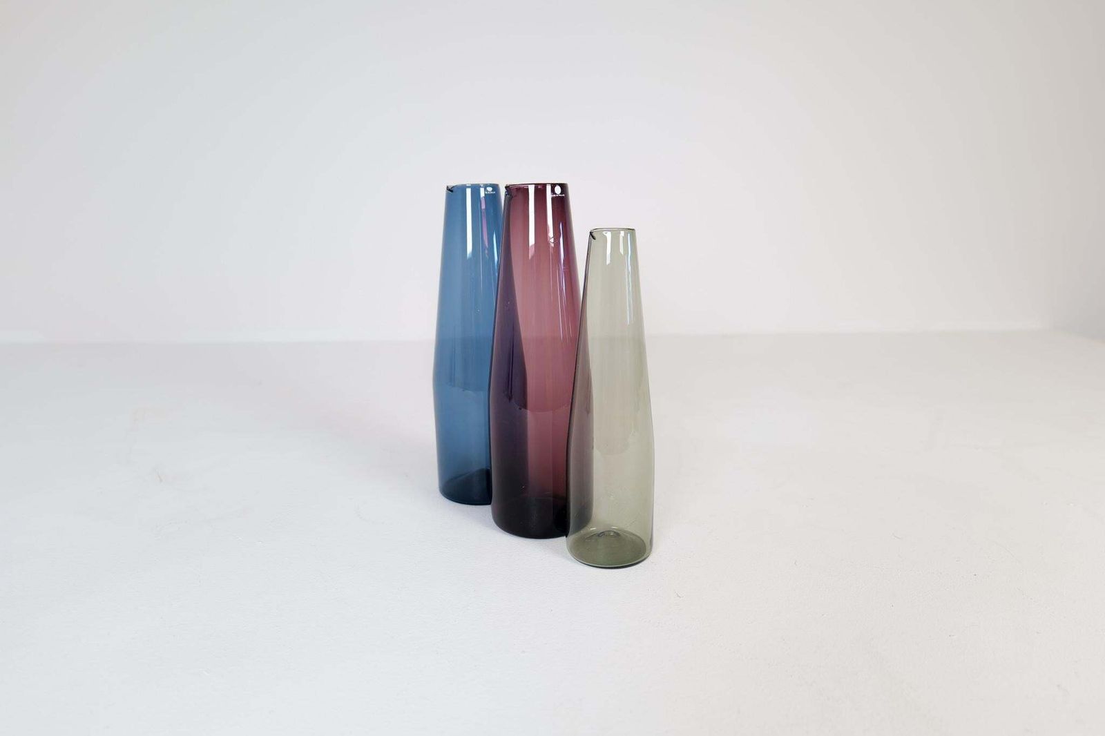 Midcentury Collection Of 3 Bird Carafes Iittala Timo Sarpaneva Finland, 1950s photo vintage