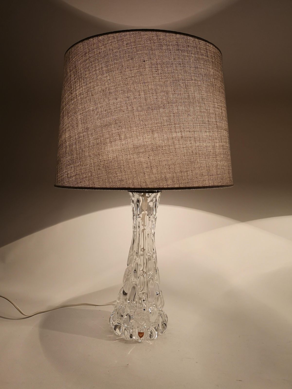 Swedish Midcentury Crystal Table Lamps Orrefors By Carl Fagerlund photo vinterior